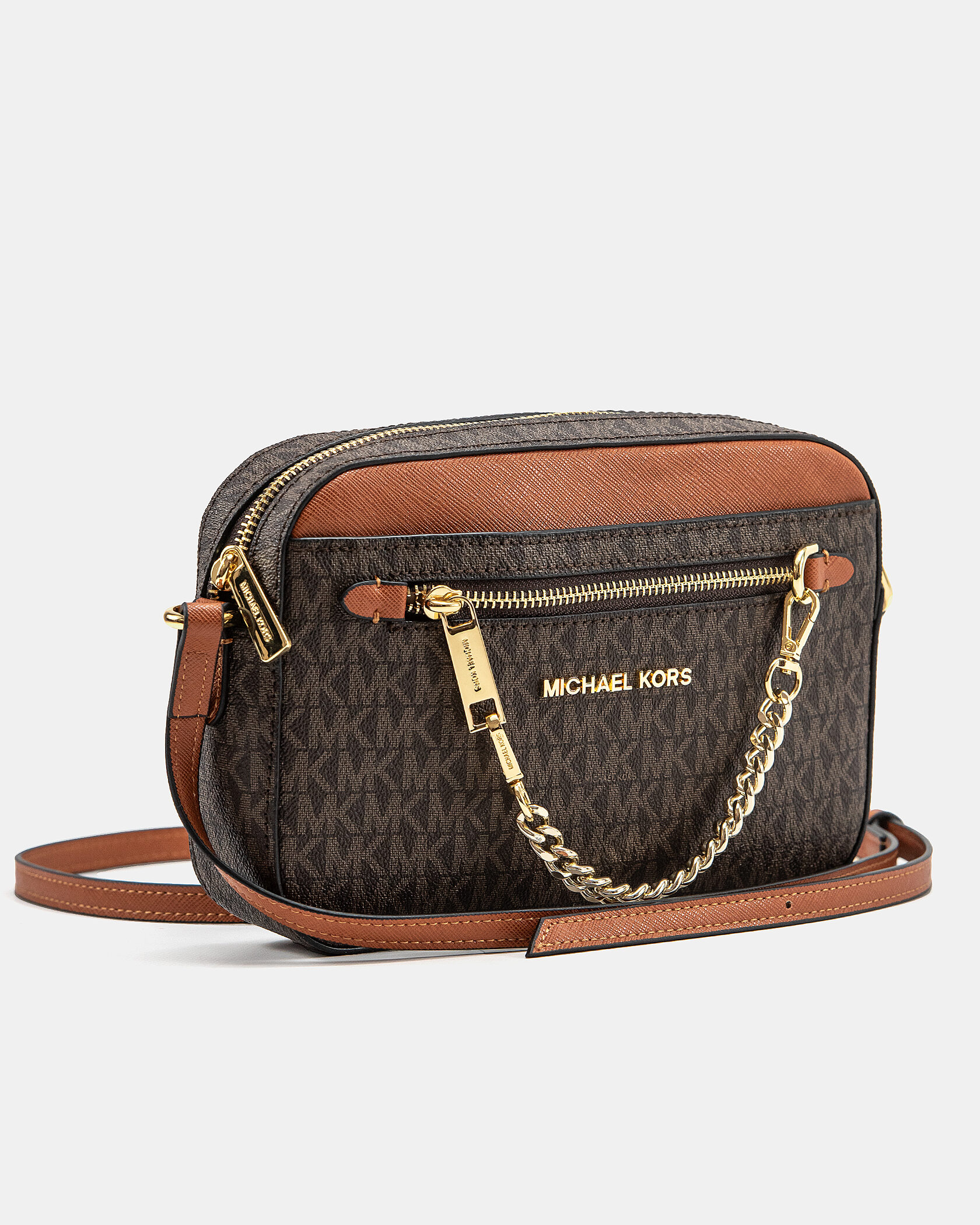 Michael Kors Jet Set Large Logo Crossbody Bag Brown - 5