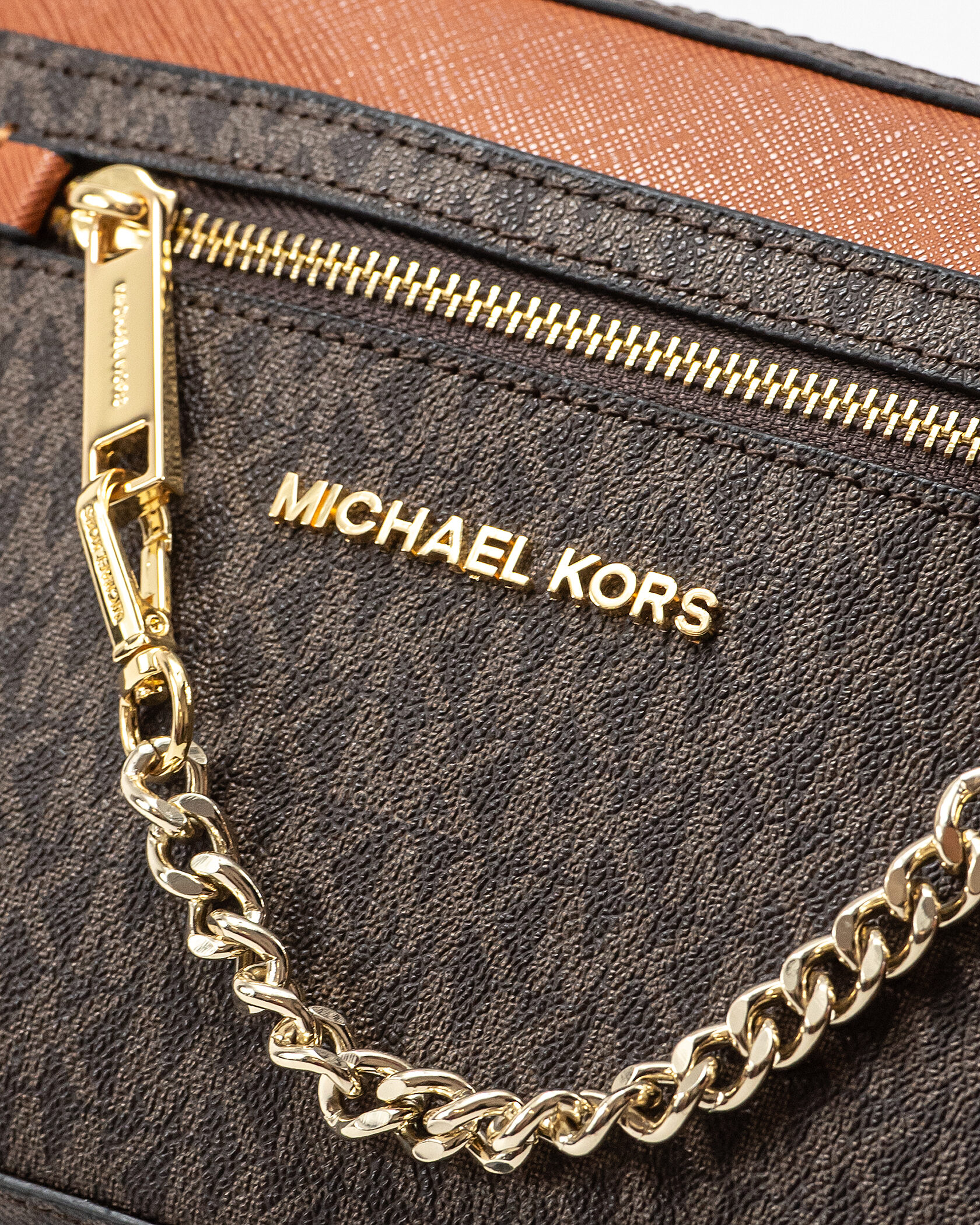 Michael Kors Jet Set Large Logo Crossbody Bag Brown - 7