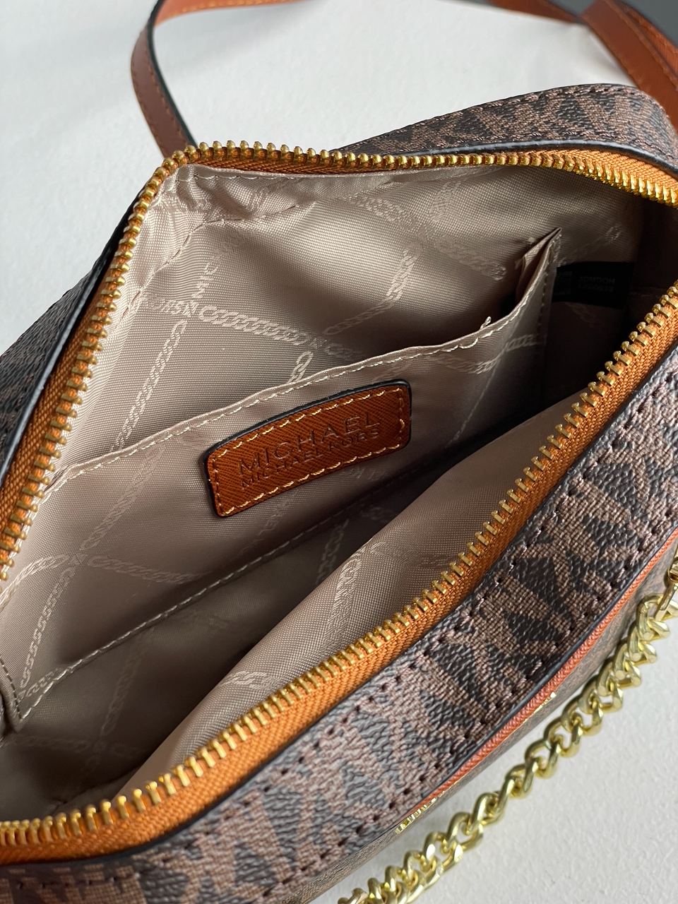 Michael Kors Jet Set Large Logo Crossbody Bag Brown - 19