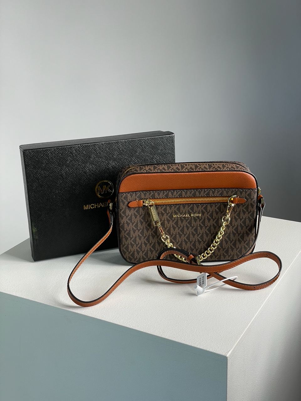 Michael Kors Jet Set Large Logo Crossbody Bag Brown - 4