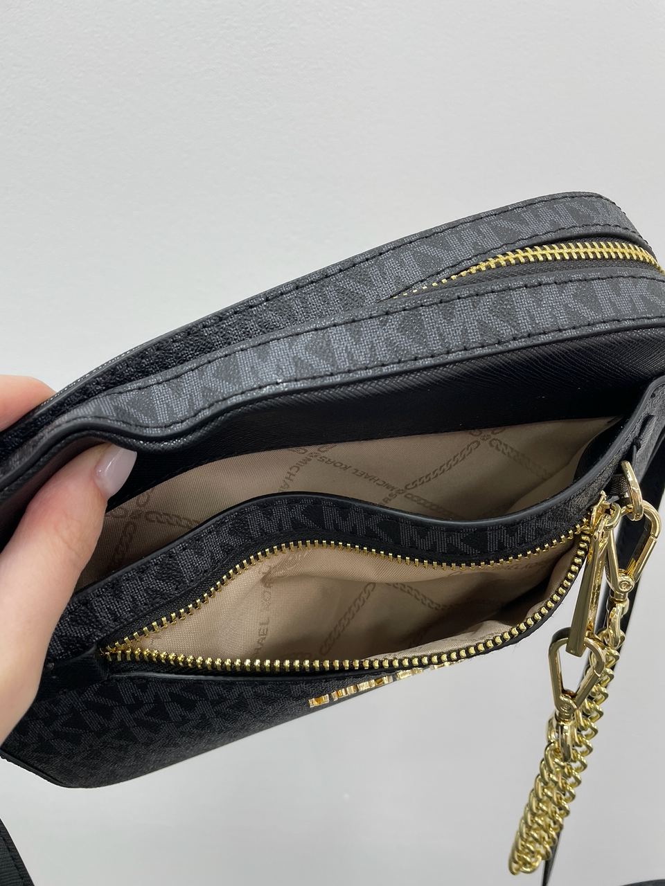 Michael Kors Jet Set Large Logo Crossbody Bag Grey - 15