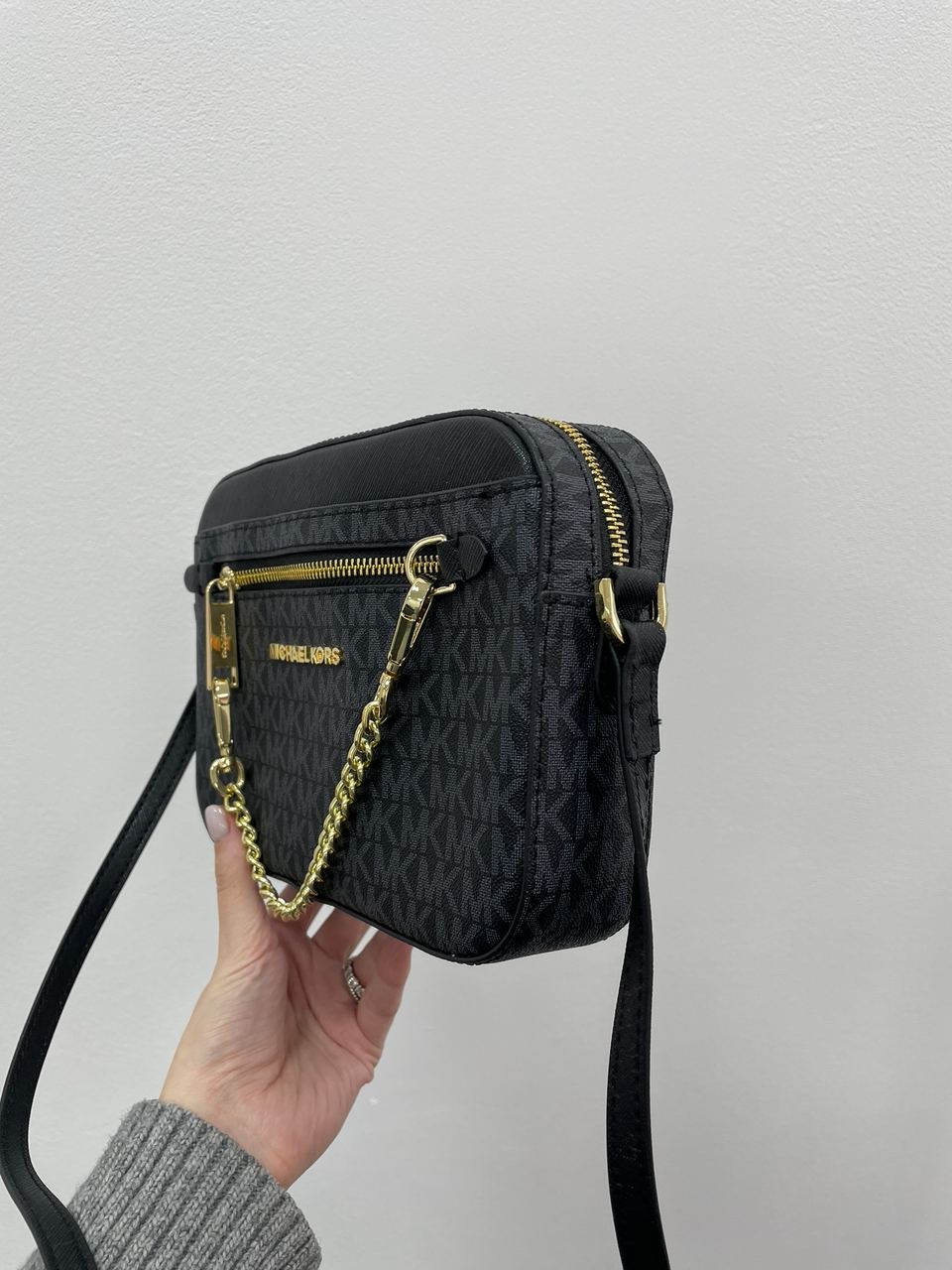 Michael Kors Jet Set Large Logo Crossbody Bag Grey - 8