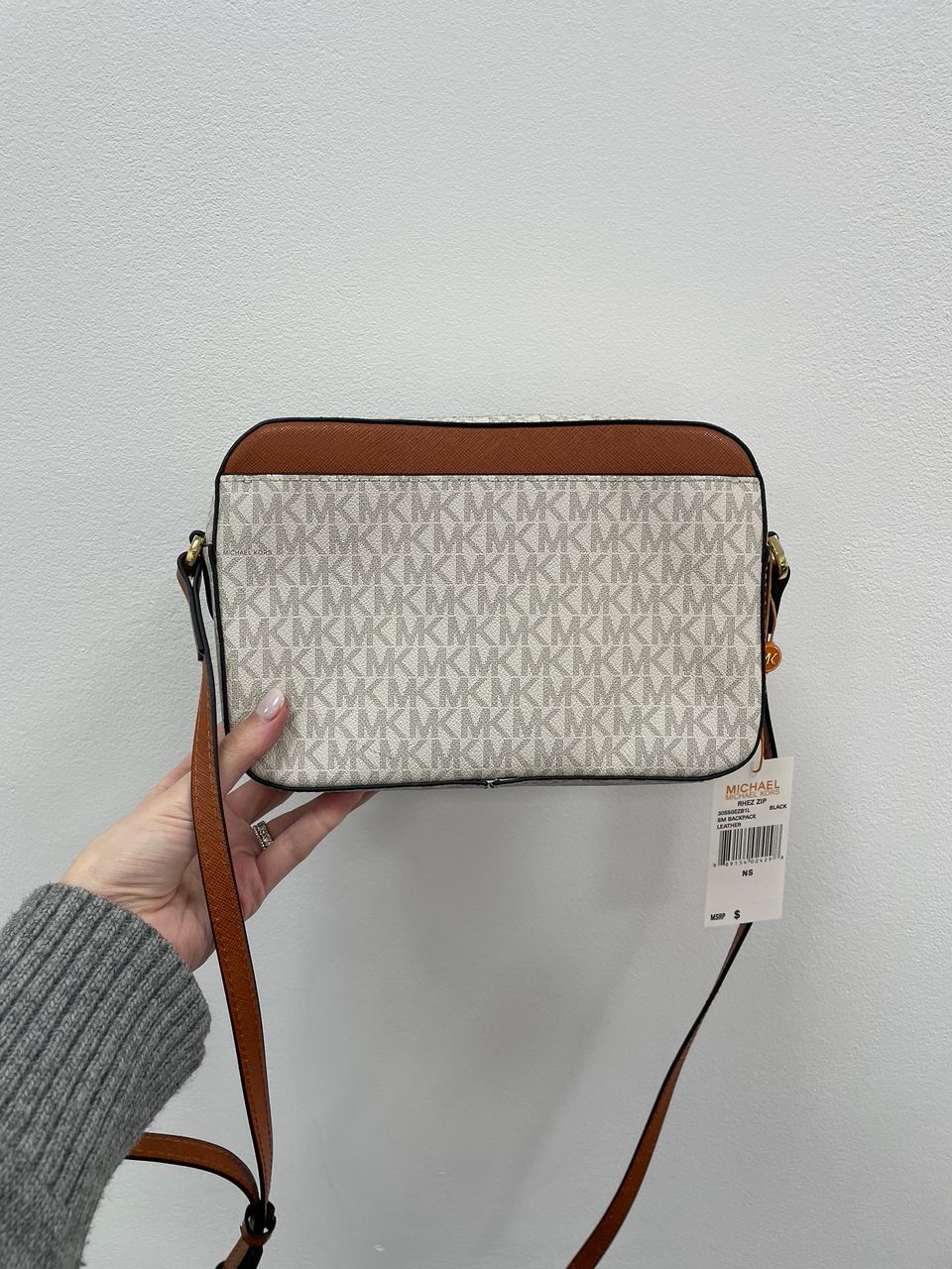 Michael Kors Jet Set Large Logo Crossbody Bag Ivory - 13