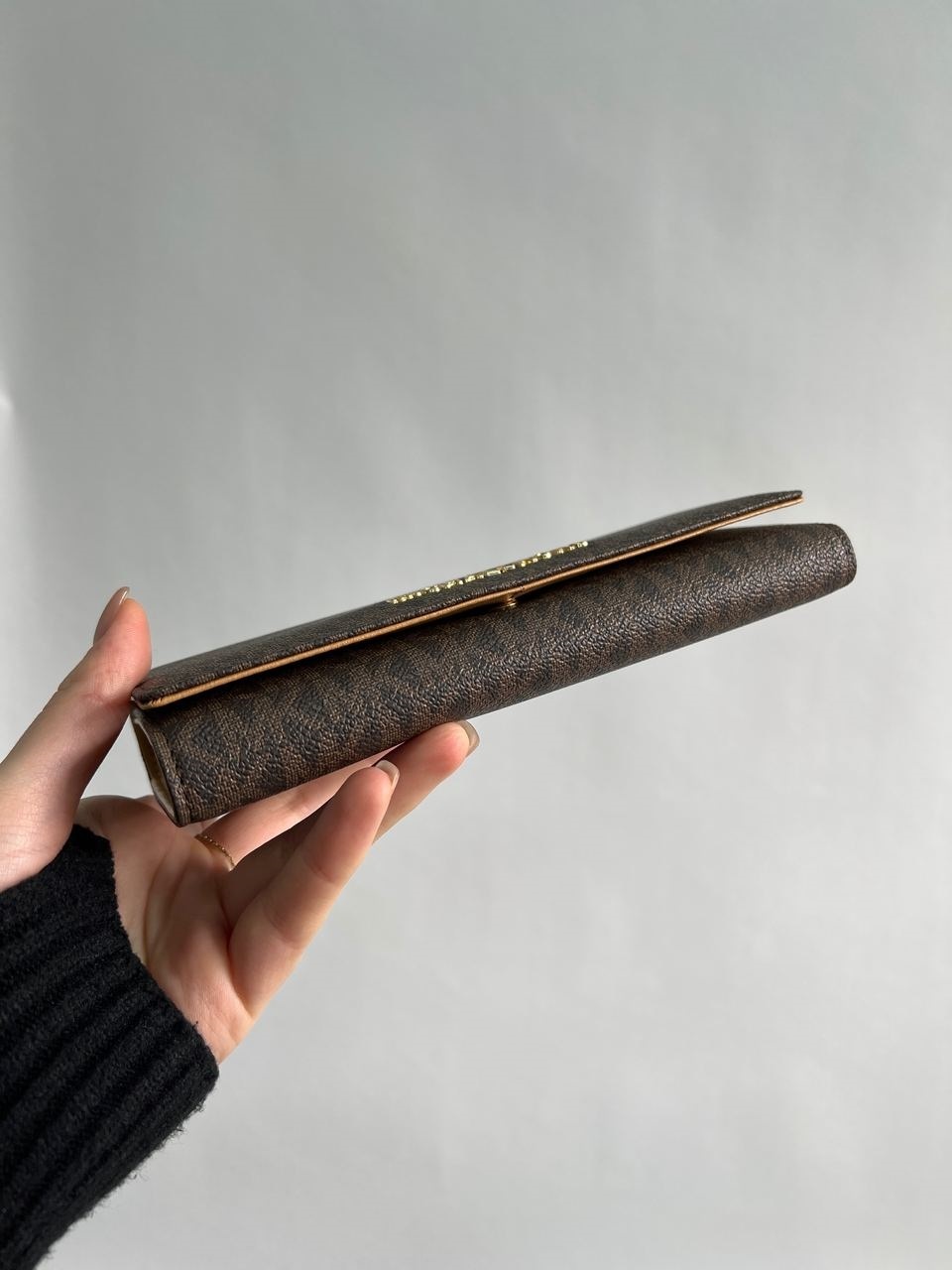 Michael Kors Jet Set travel Wallet Brown Logo - 12