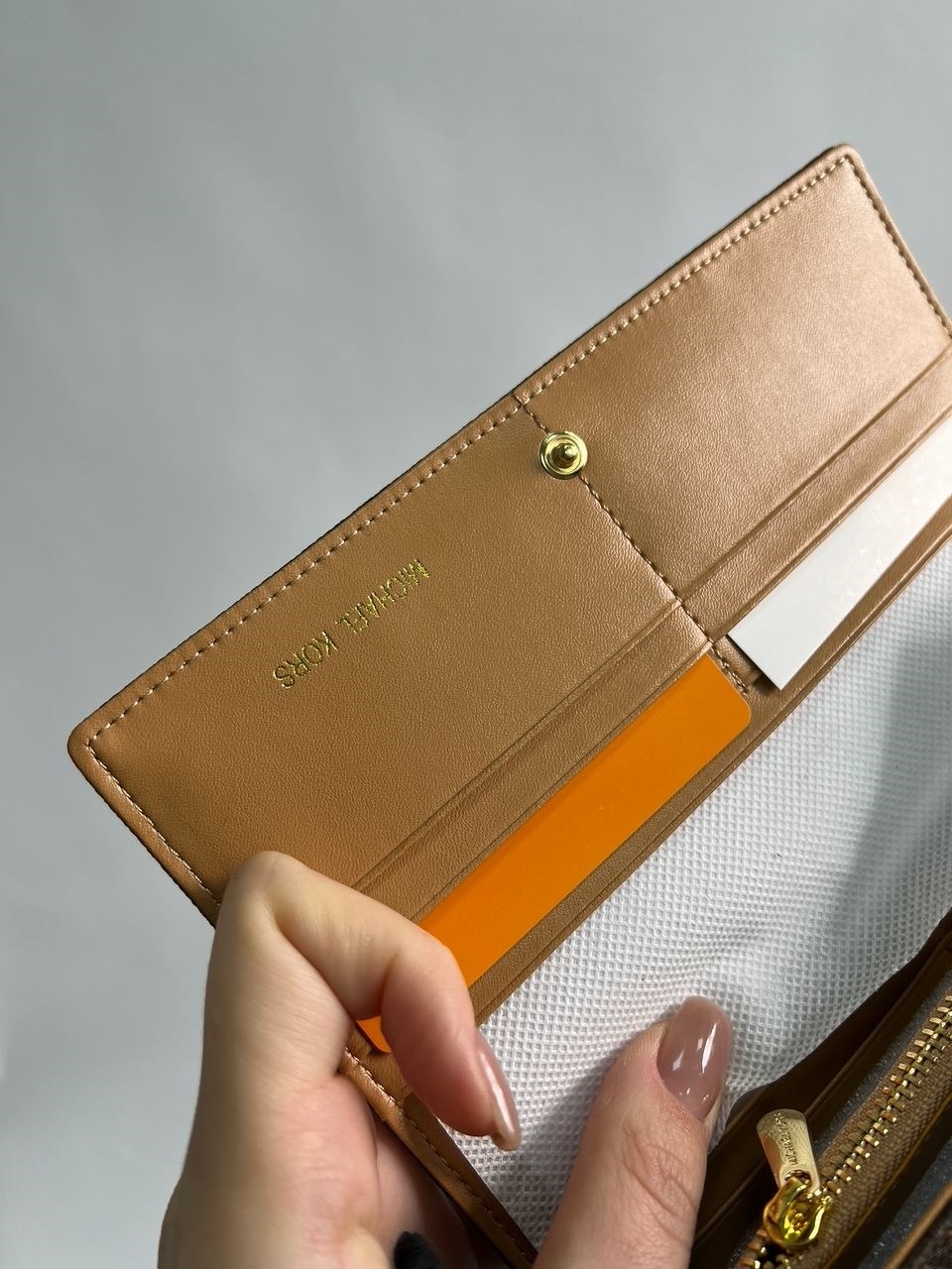 Michael Kors Jet Set travel Wallet Brown Logo - 15