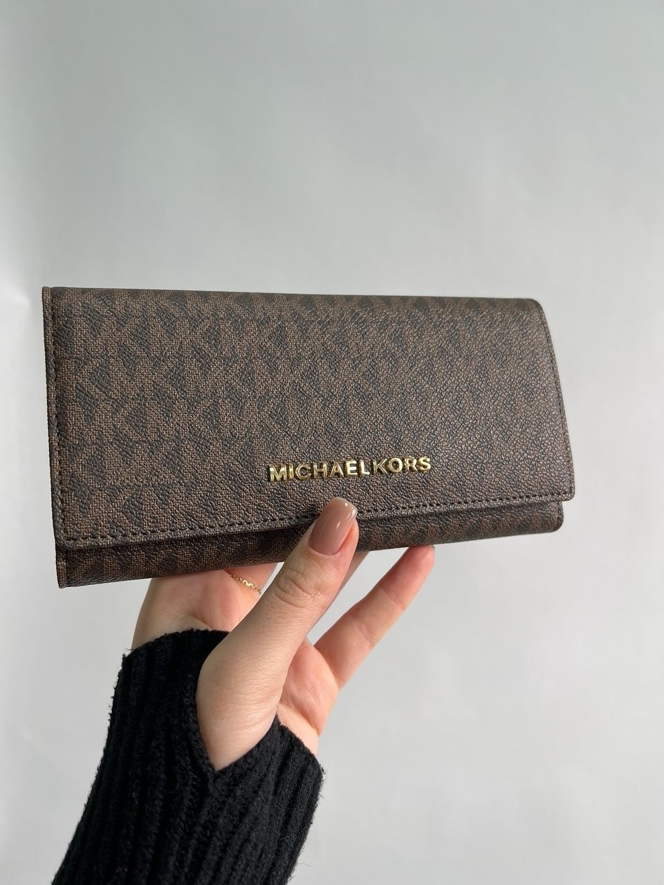 Michael Kors Jet Set travel Wallet Brown Logo - 7