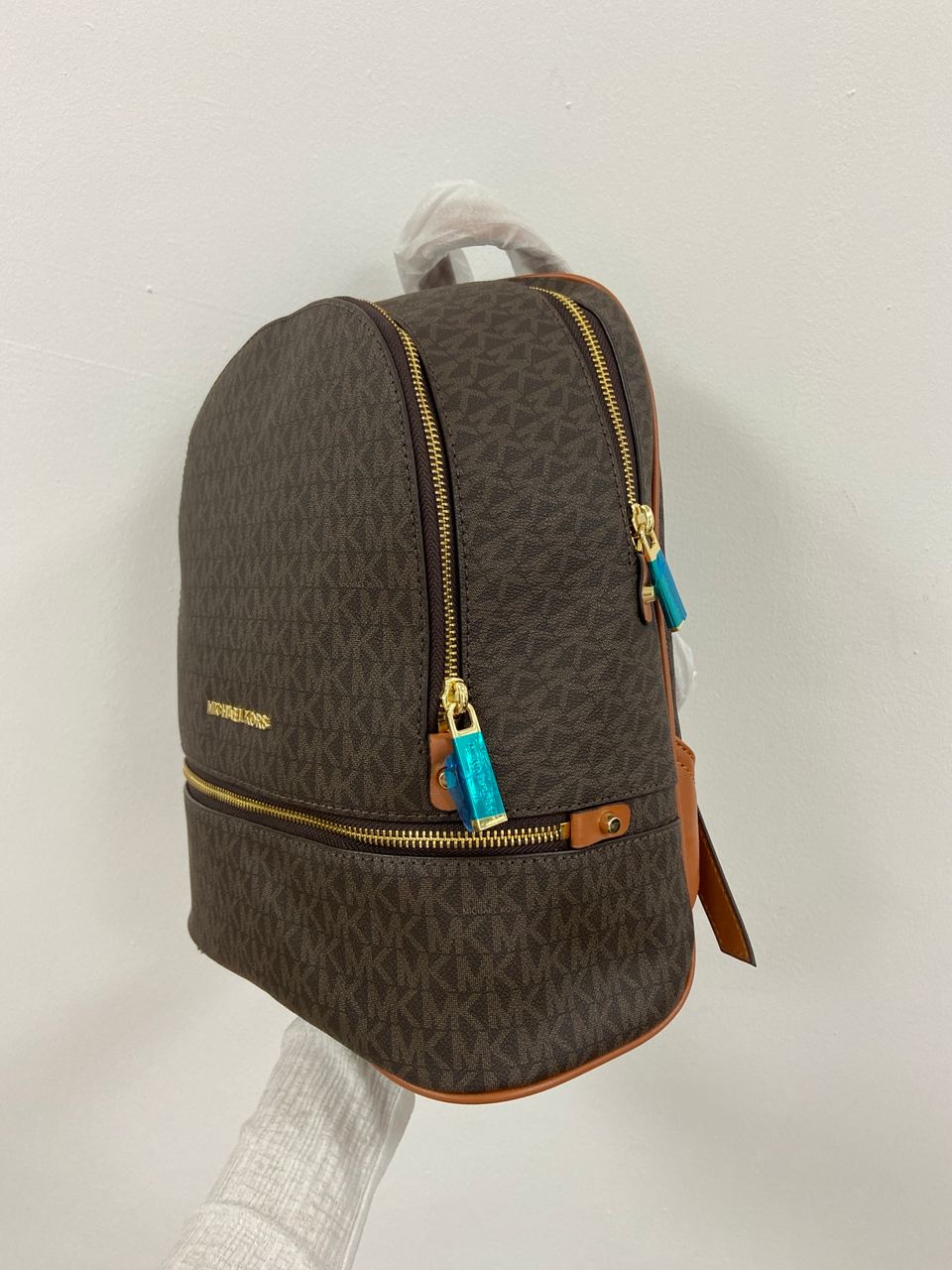Michael Kors Large Rhea Logo Backpack Brown - 10