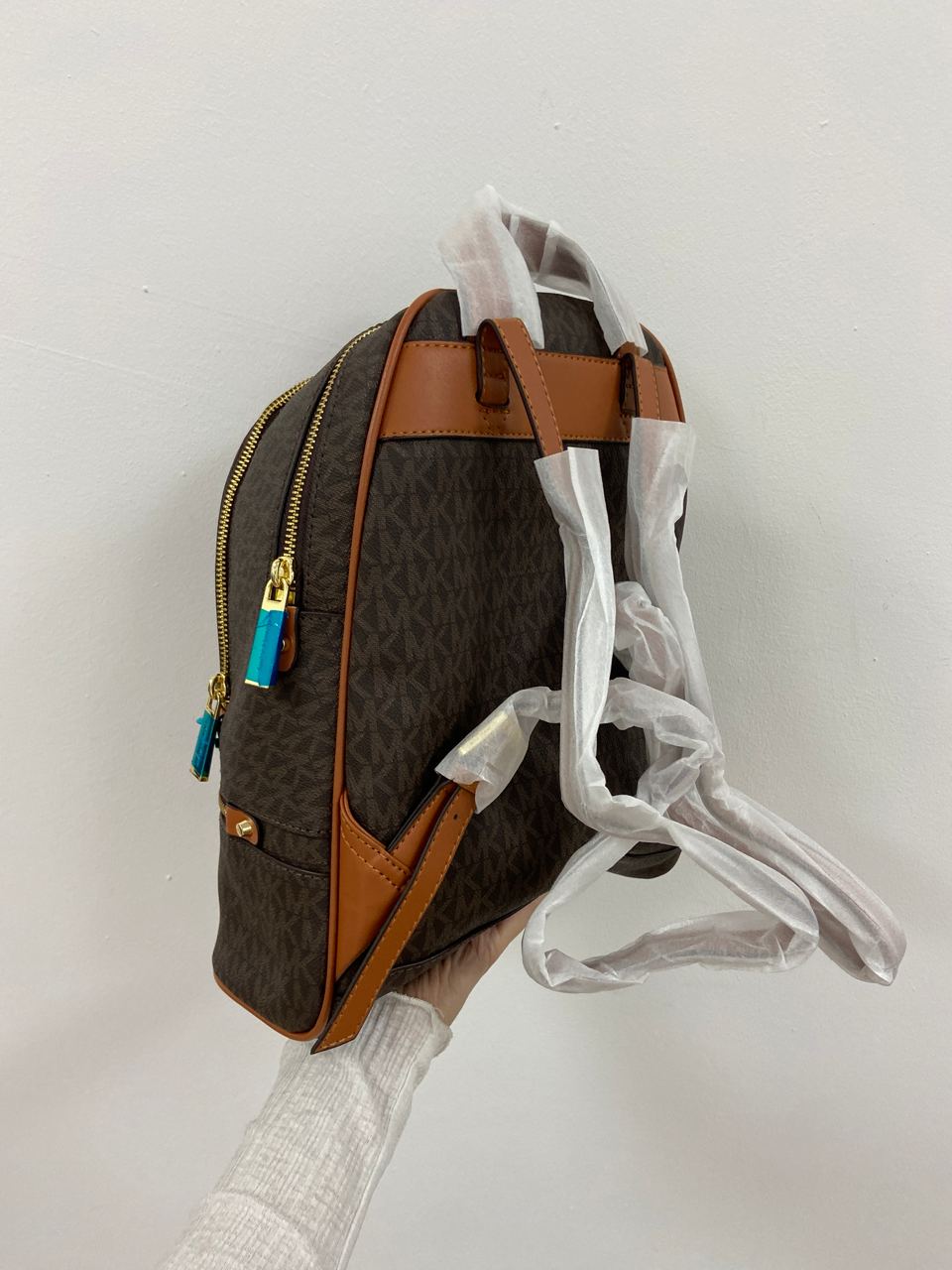 Michael Kors Large Rhea Logo Backpack Brown - 12