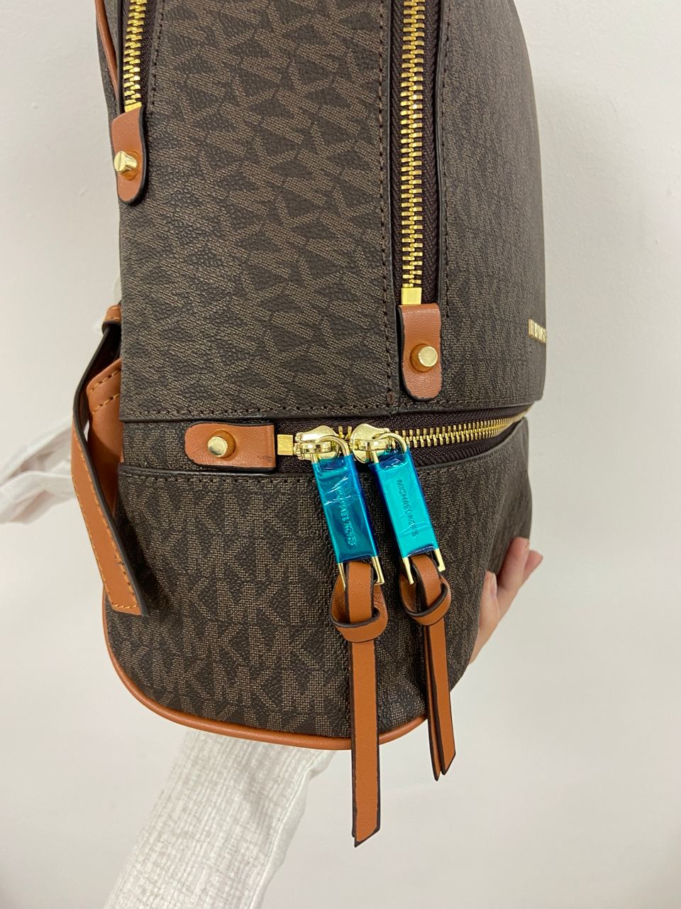 Michael Kors Large Rhea Logo Backpack Brown - 16