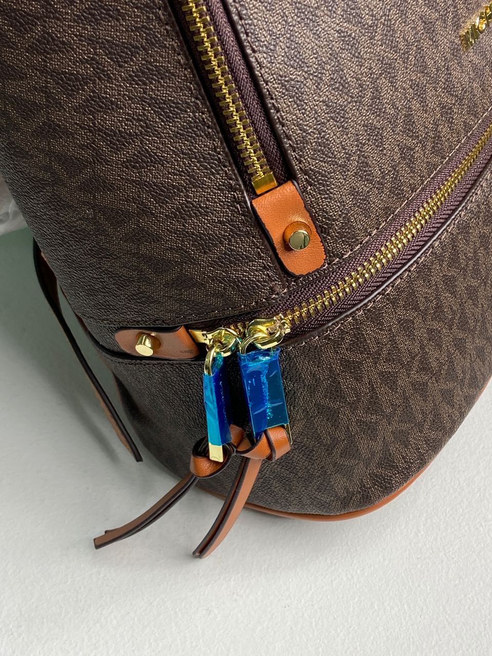 Michael Kors Large Rhea Logo Backpack Brown - 17