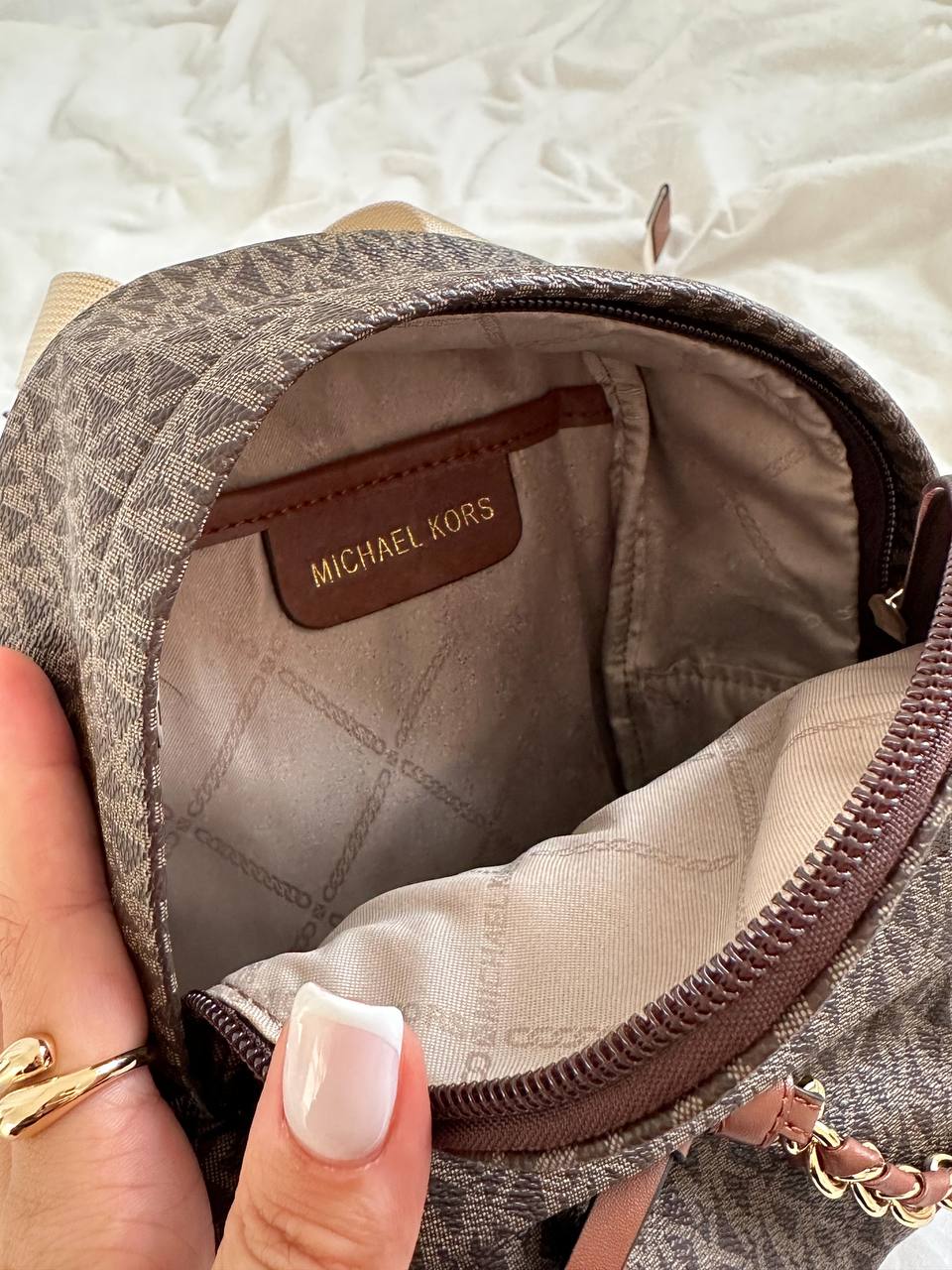 Michael Kors Slater Extra Small Convertible Messenger Brown/Acorn Backpack - 6