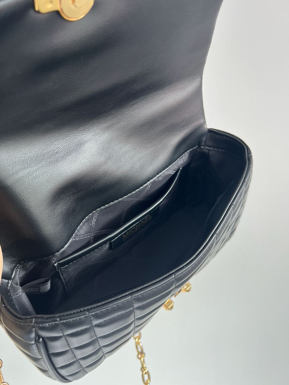 Michael Kors Tribeca Large Quilted Leather Shoulder Bag Black - 8