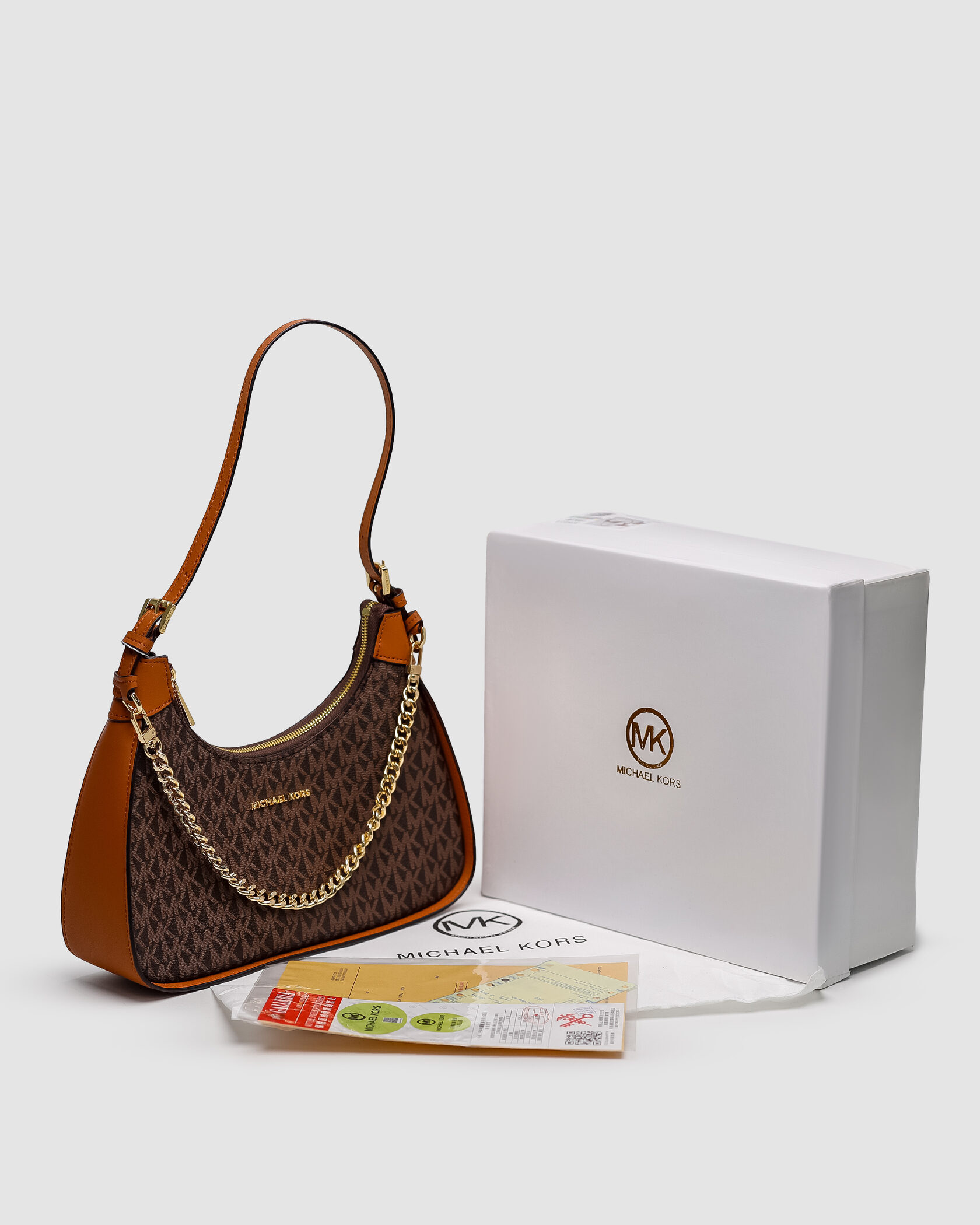 Michael Kors Wilma Signature Logo Crossbody Bag Brown - 2