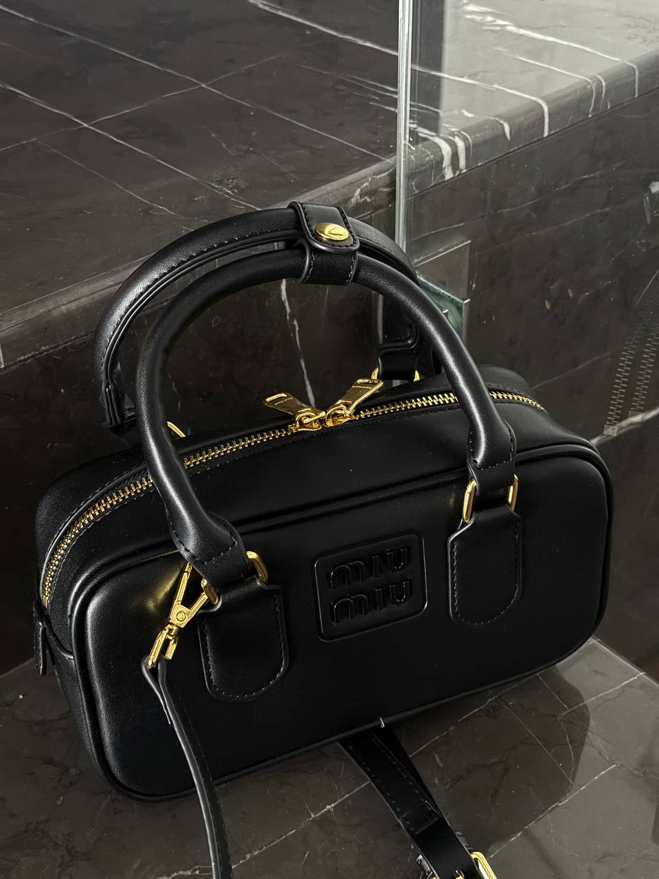 Miu Miu Arcadie Leather Bag Black - 2