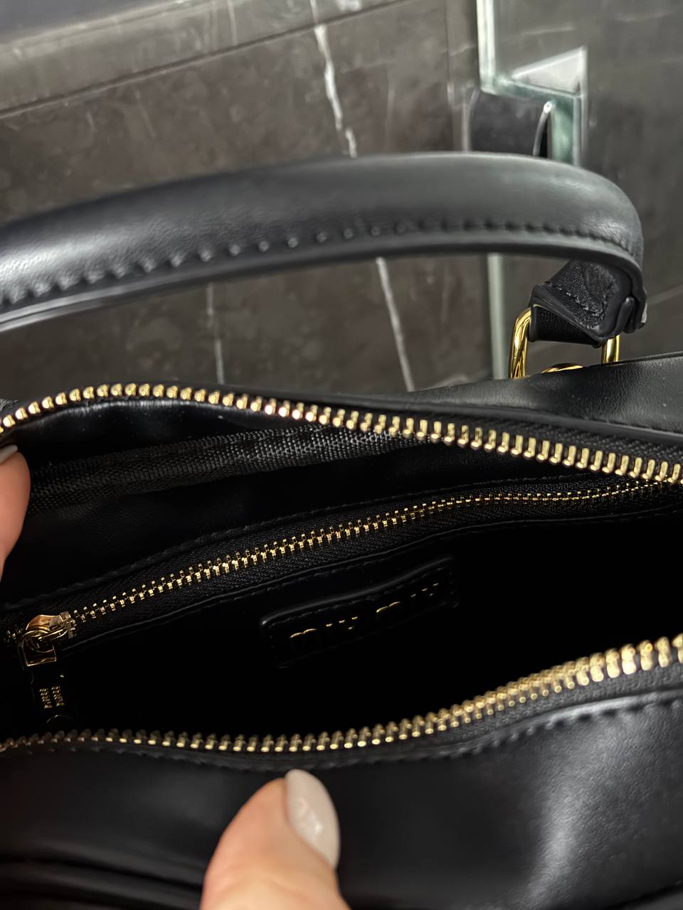 Miu Miu Arcadie Leather Bag Black - 6