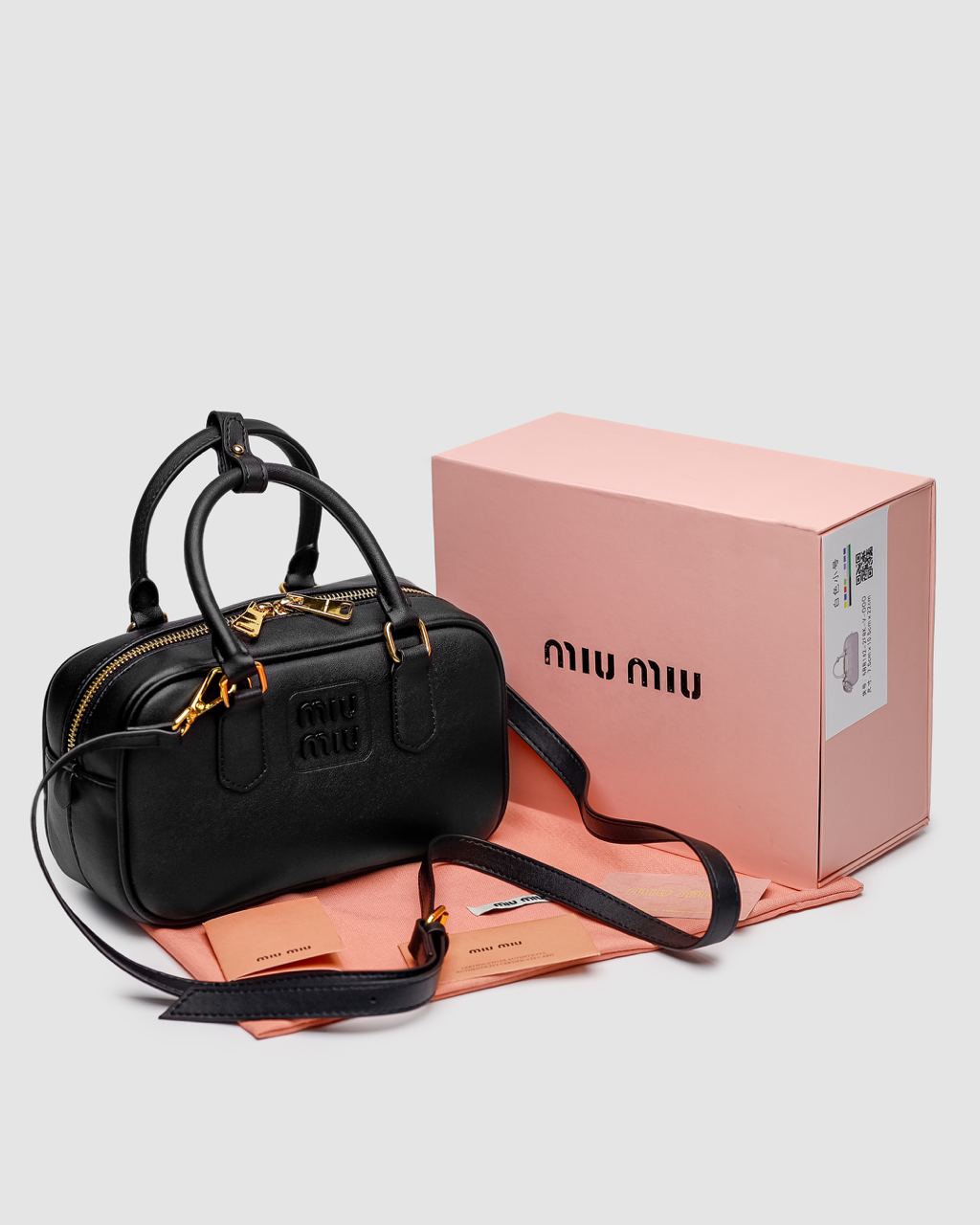 Miu Miu Arcadie Leather Bag Black - 2