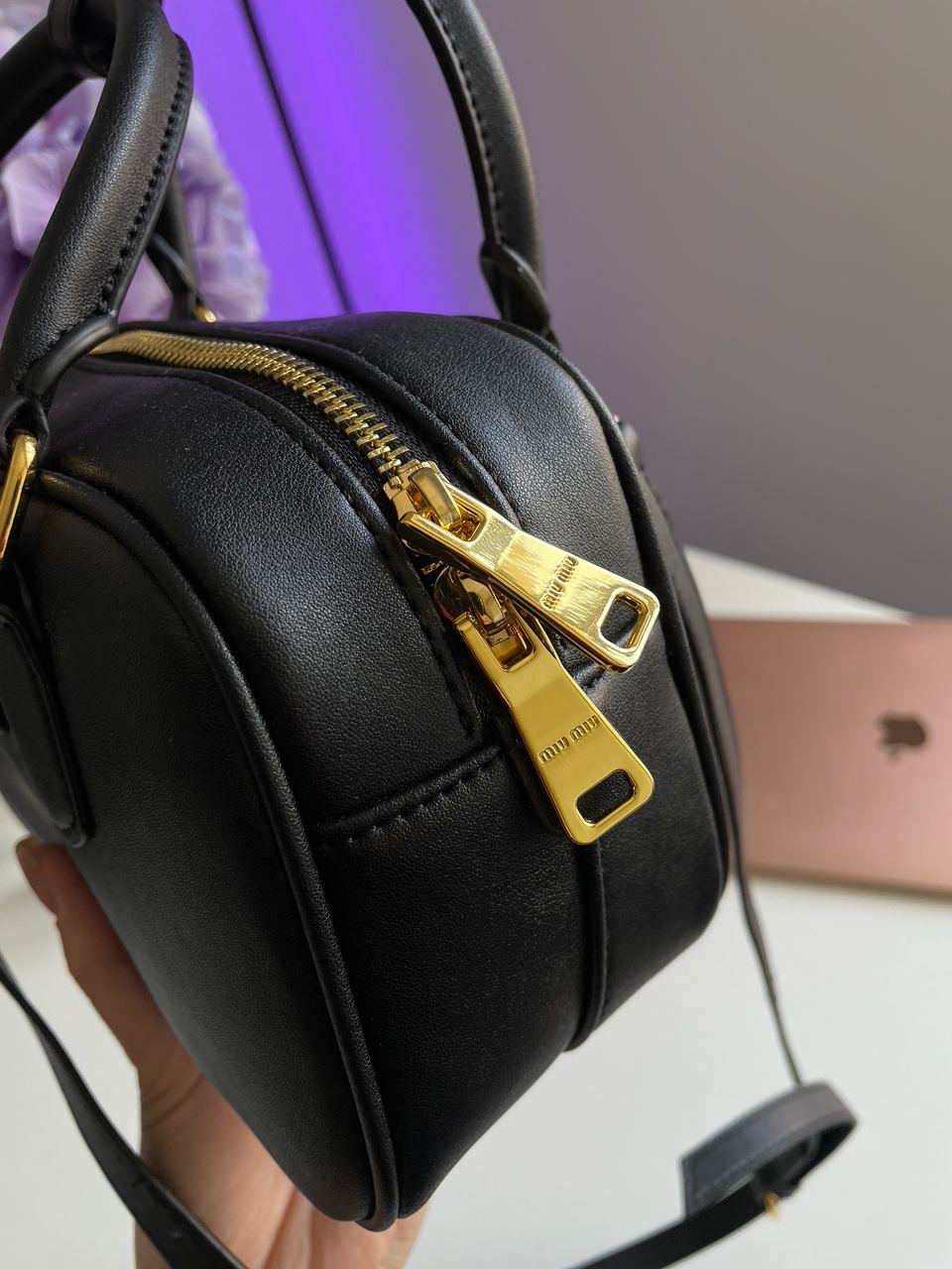 Miu Miu Arcadie Leather Bag Black - 20