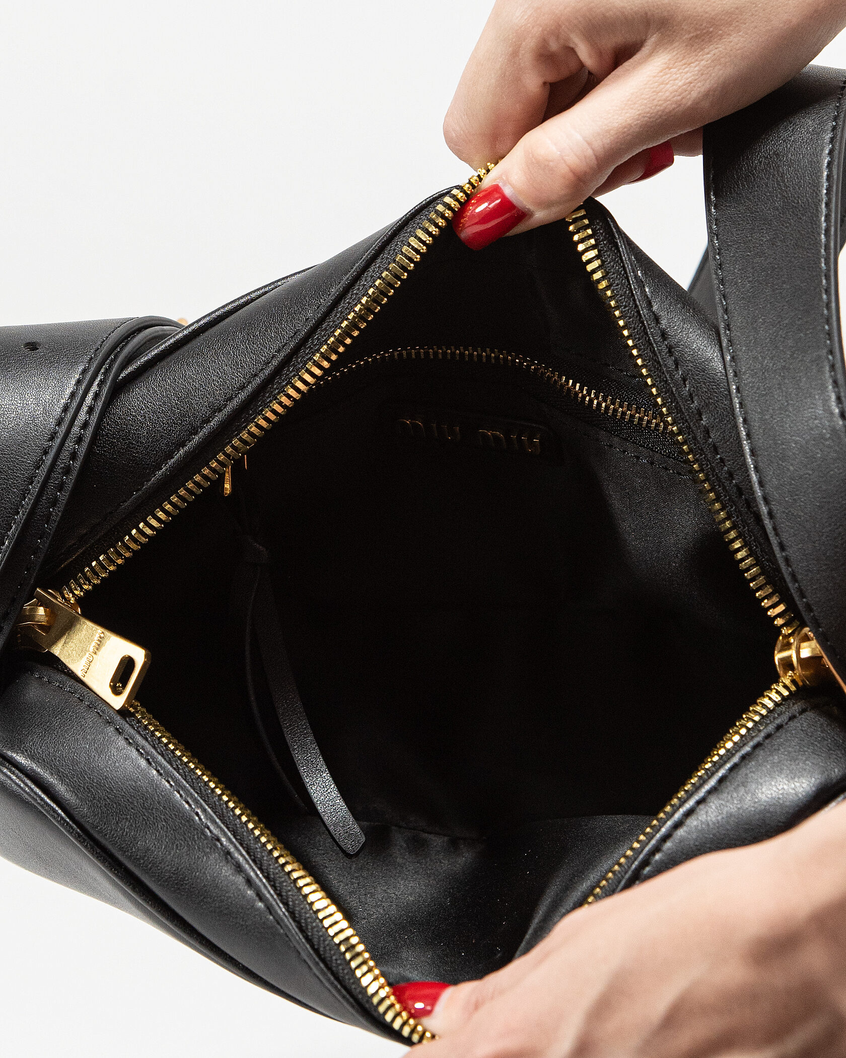 Miu Miu Arcadie Leather Bag Black - 16