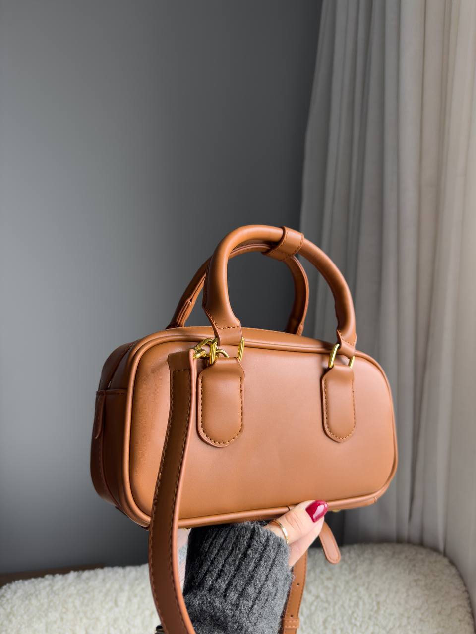 Miu Miu Arcadie Leather Bag Brown - 17