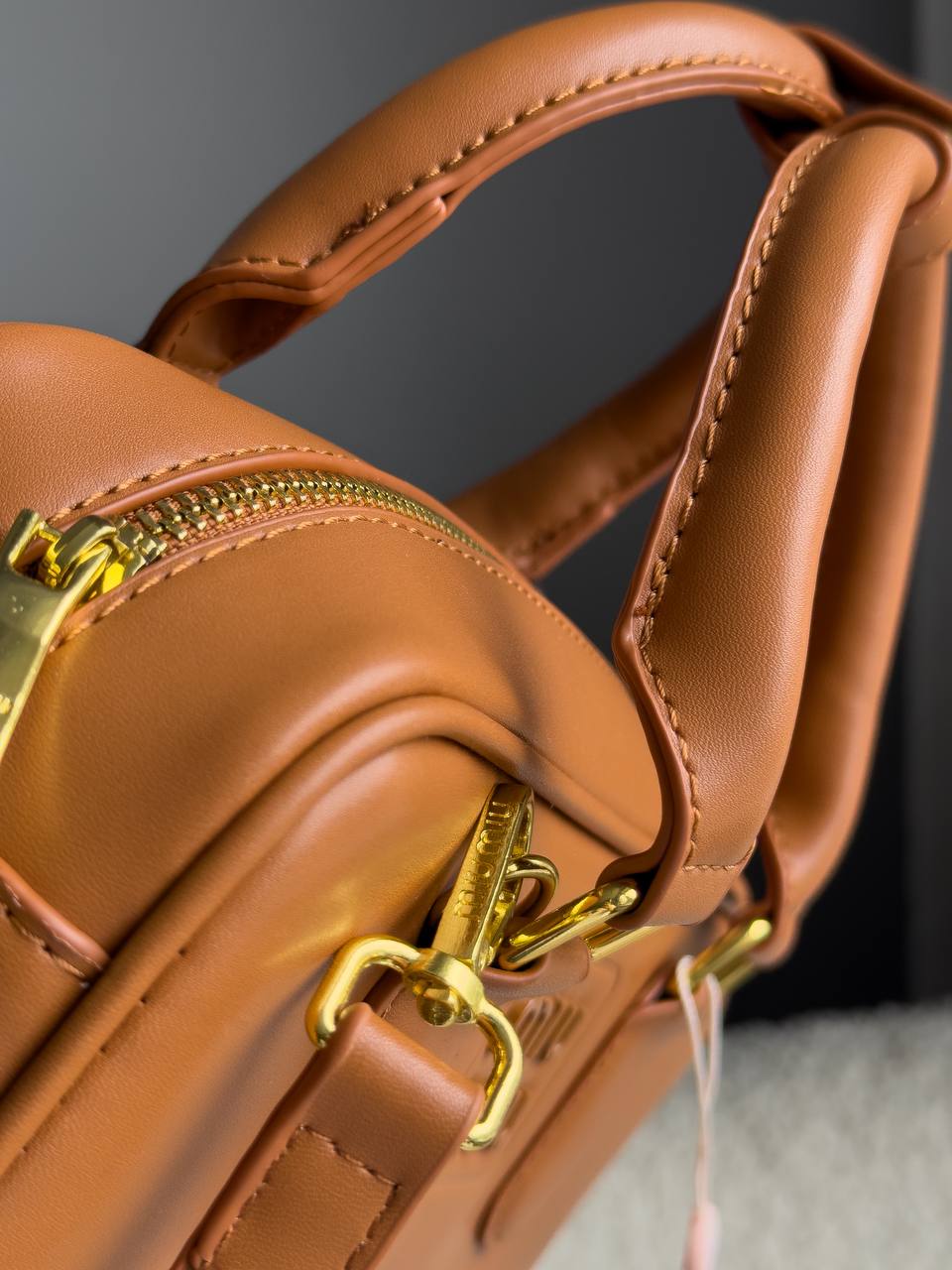 Miu Miu Arcadie Leather Bag Brown - 19