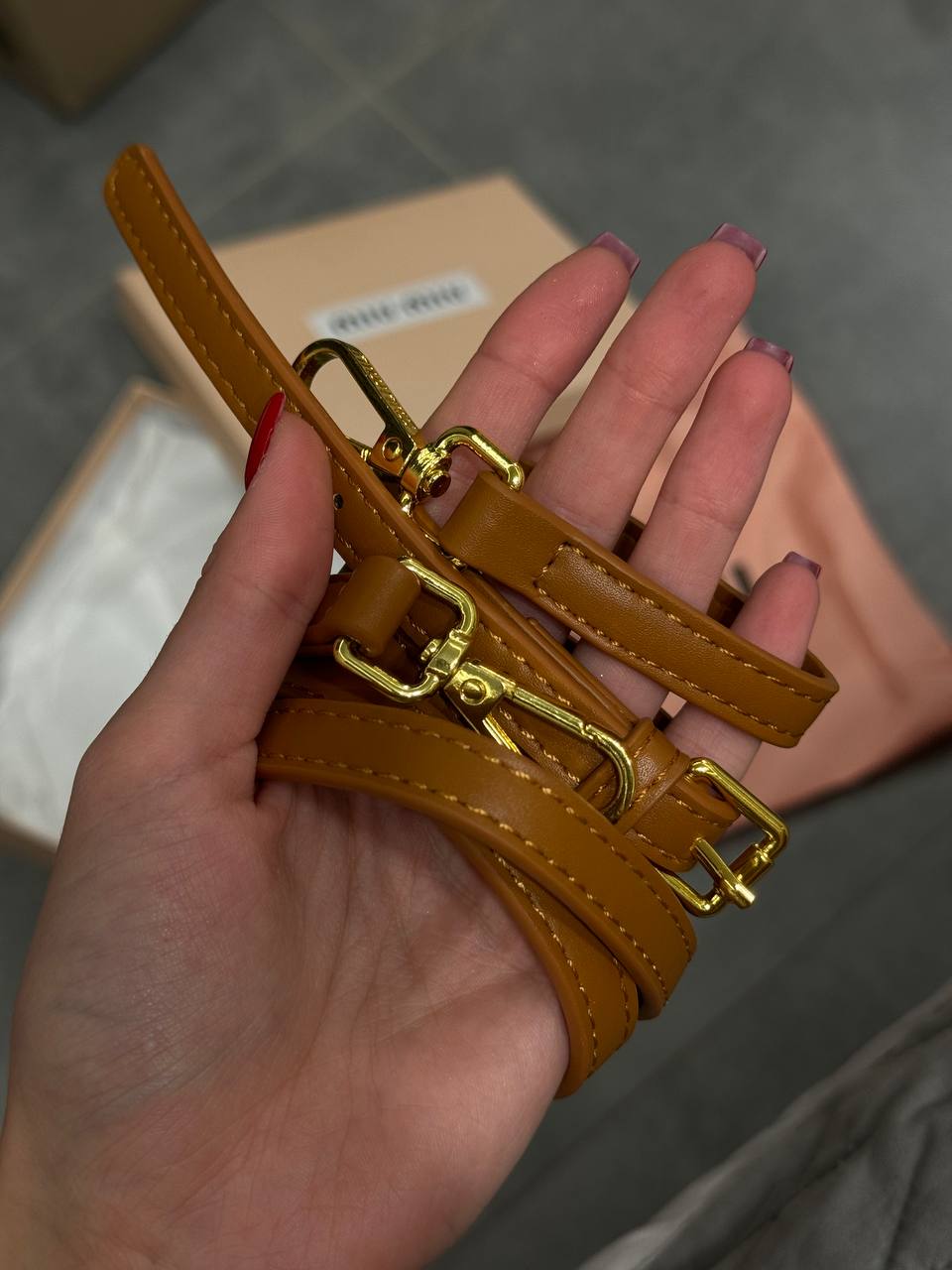 Miu Miu Arcadie Leather Bag Brown - 2