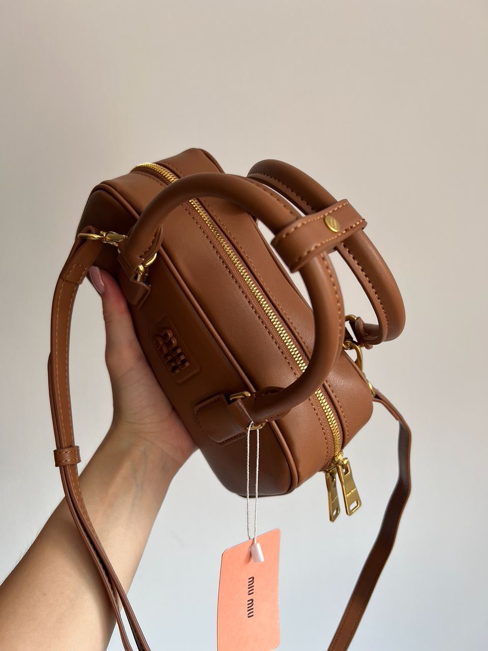 Miu Miu Arcadie Leather Bag Brown - 7