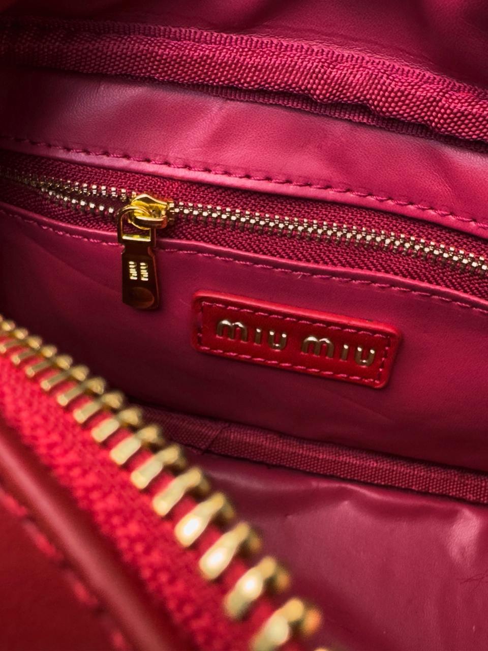 Miu Miu Arcadie Leather Bag Burgundy - 19
