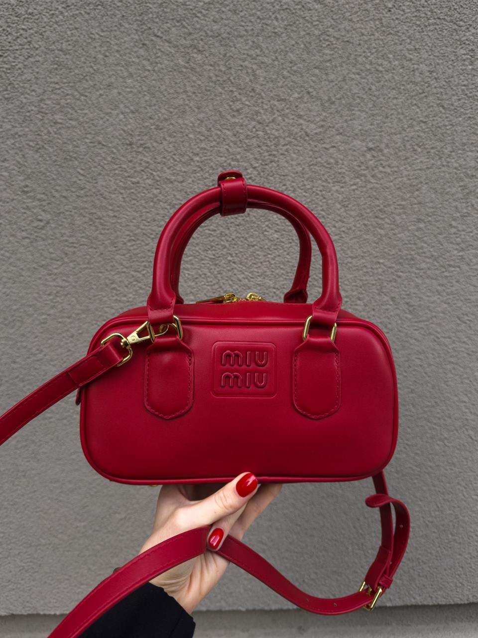 Miu Miu Arcadie Leather Bag Burgundy - 2