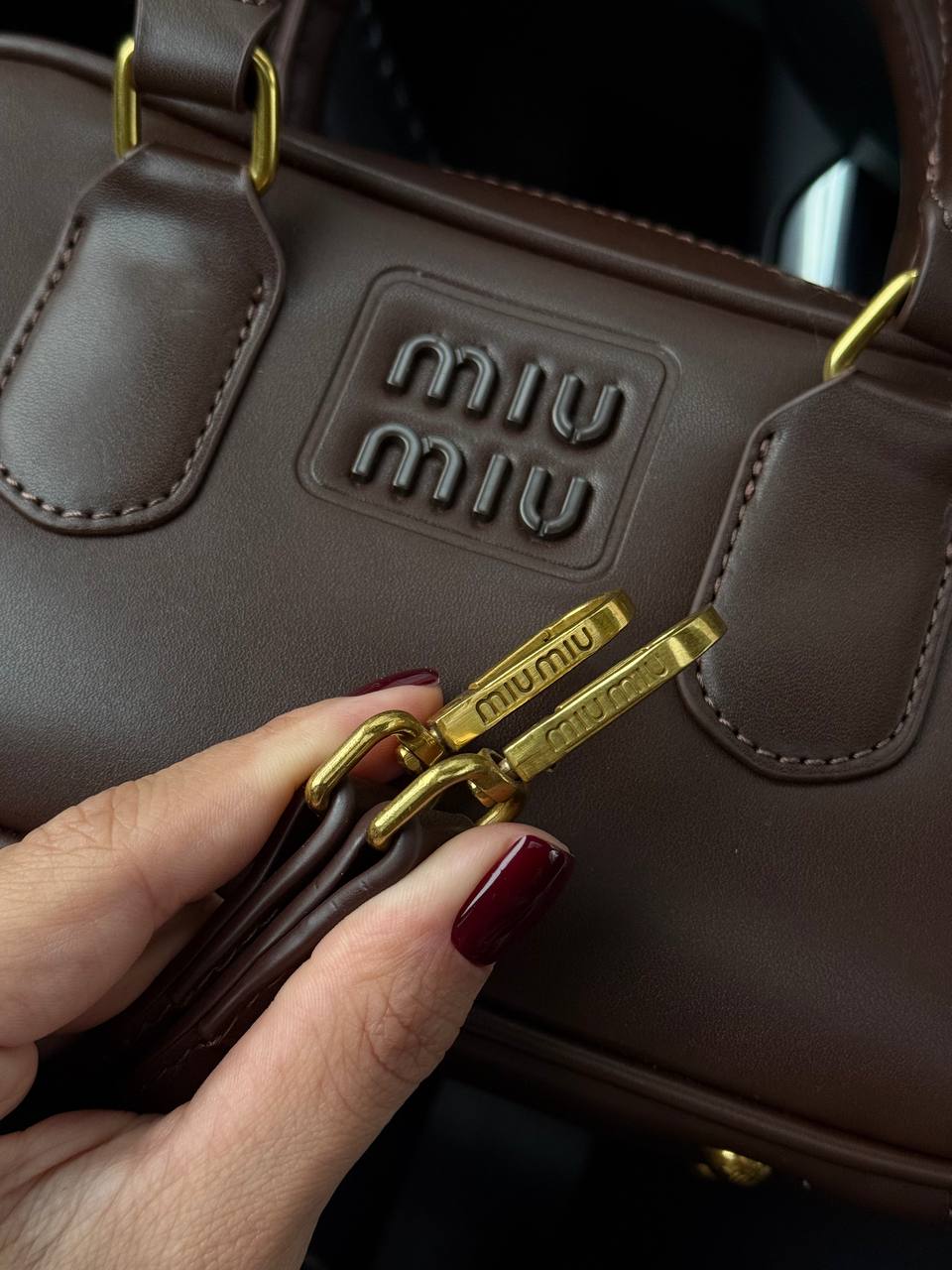 Miu Miu Arcadie Leather Bag Cocolate - 6