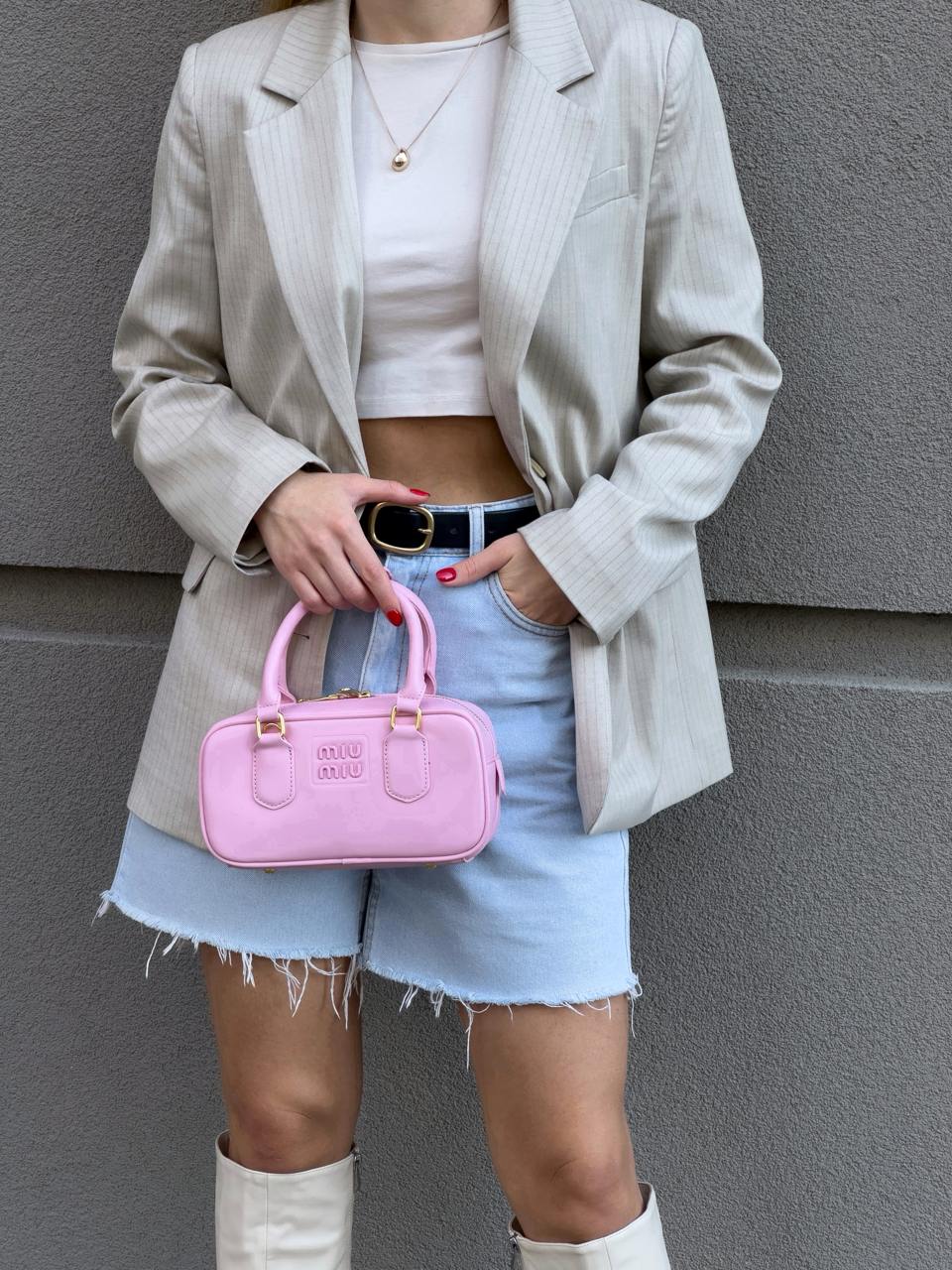 Miu Miu Arcadie Leather Bag Pink - 11