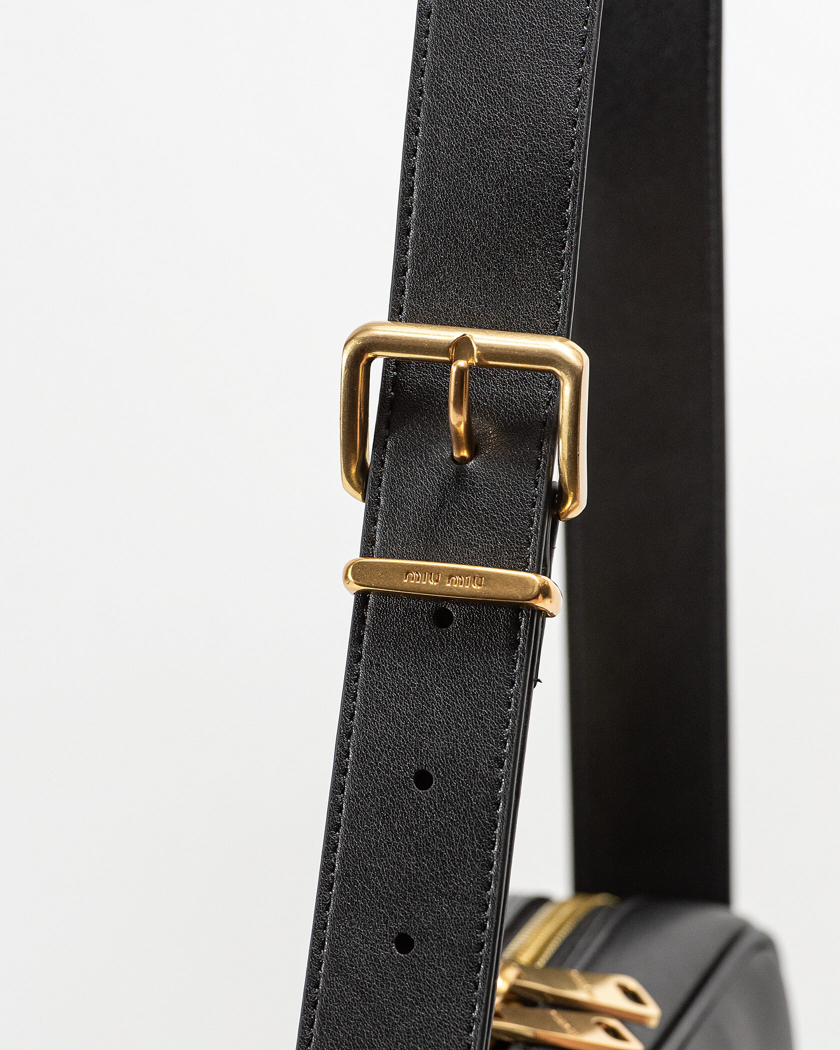 Miu Miu Arcadie Matelassé Nappa Leather Bag Black - 15