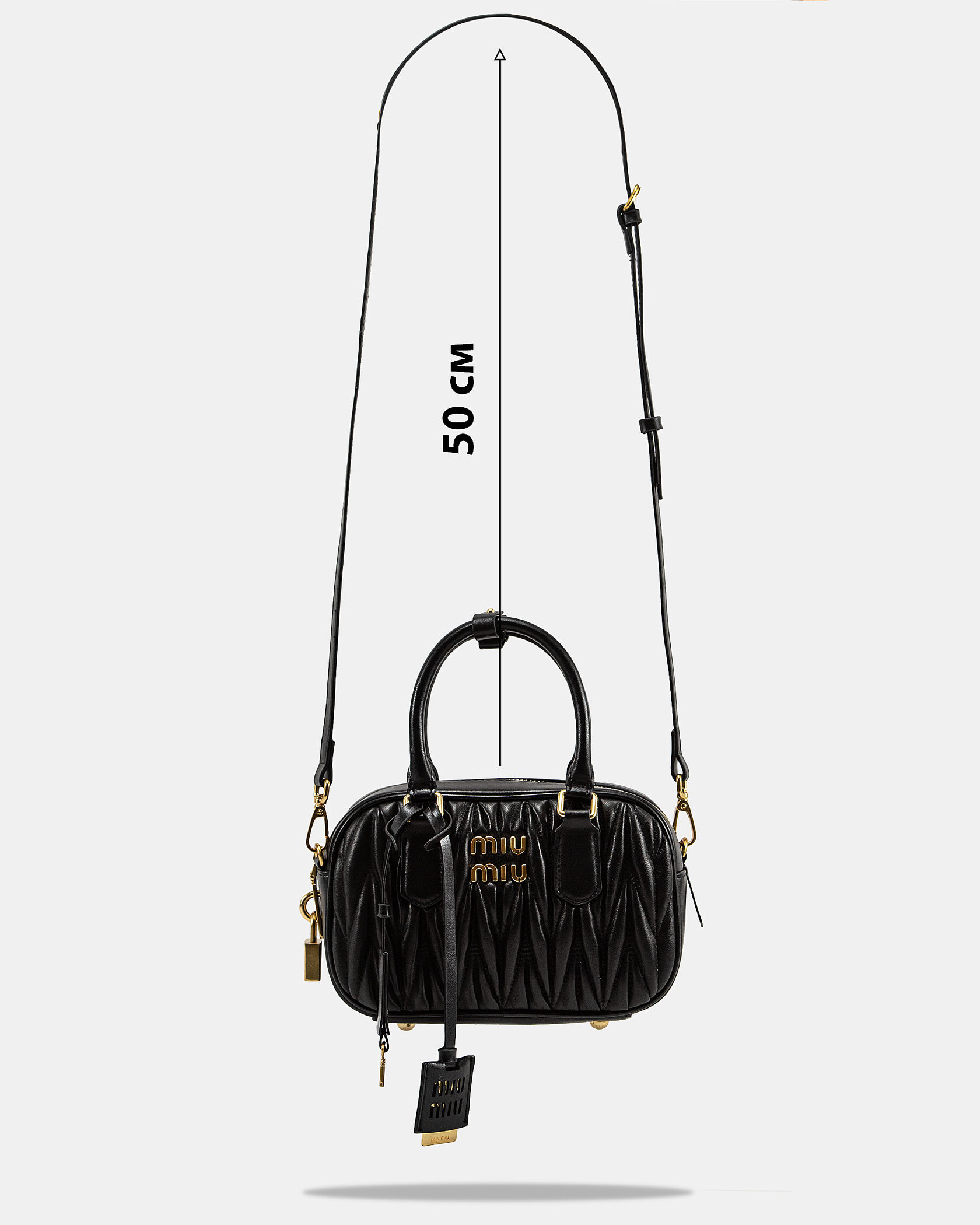 Miu Miu Arcadie Matelassé Nappa Leather Bag Black - 4