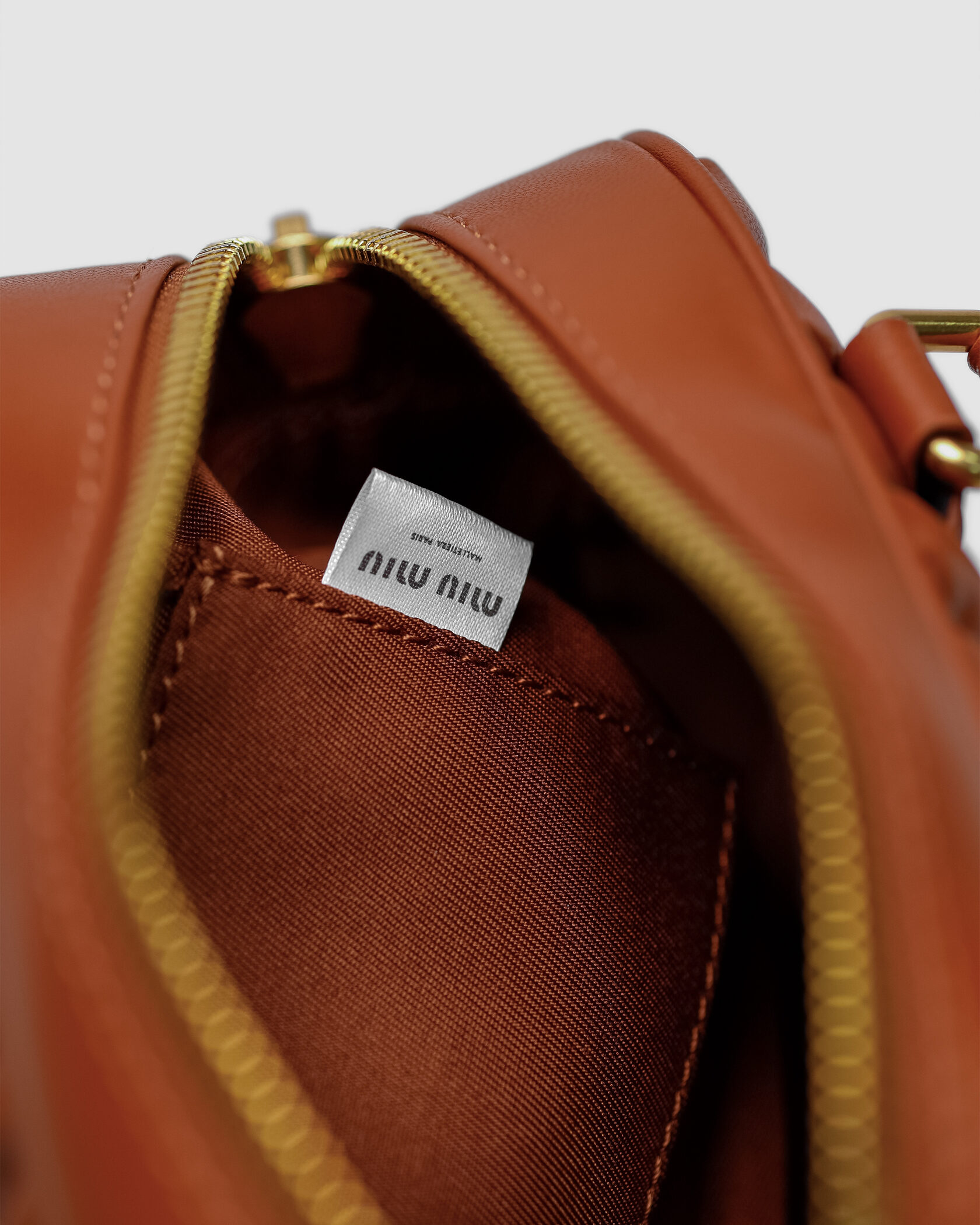 Miu Miu Arcadie Matelassé Nappa Leather Bag Brown - 14