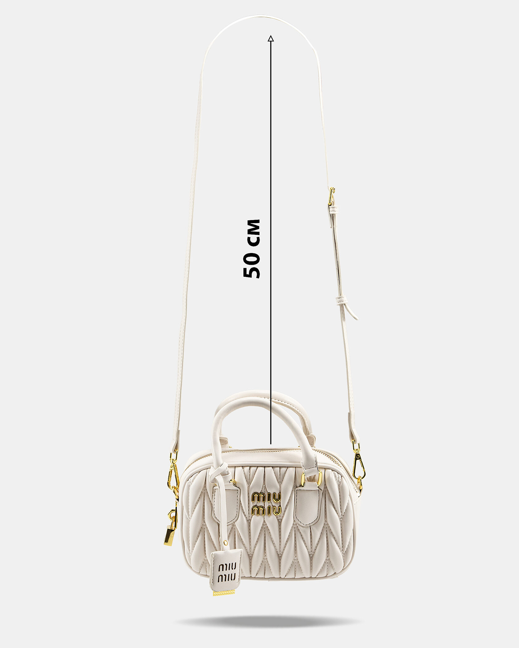 Miu Miu Arcadie Matelassé Nappa Leather Bag White - 4