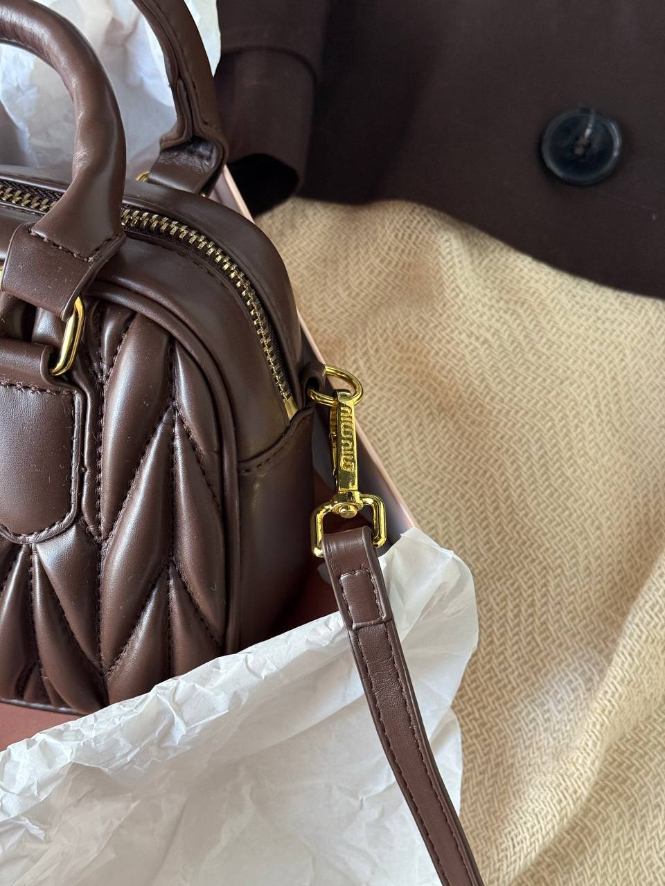 Miu Miu Arcadie Matelassé Nappa Leather Bag - 11