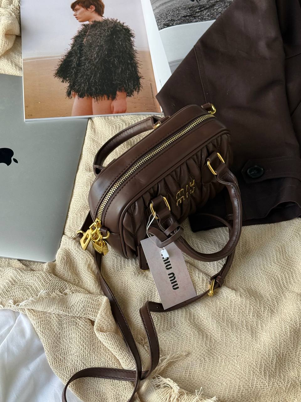 Miu Miu Arcadie Matelassé Nappa Leather Bag - 13