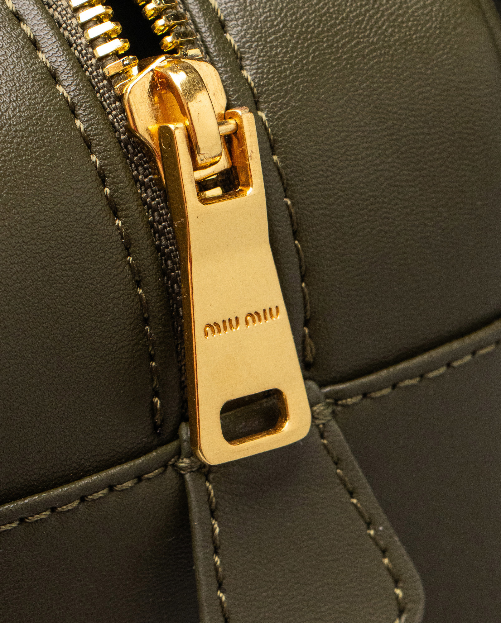 Miu Miu Arcadie Matelassé Nappa Leather Bag Green - 5