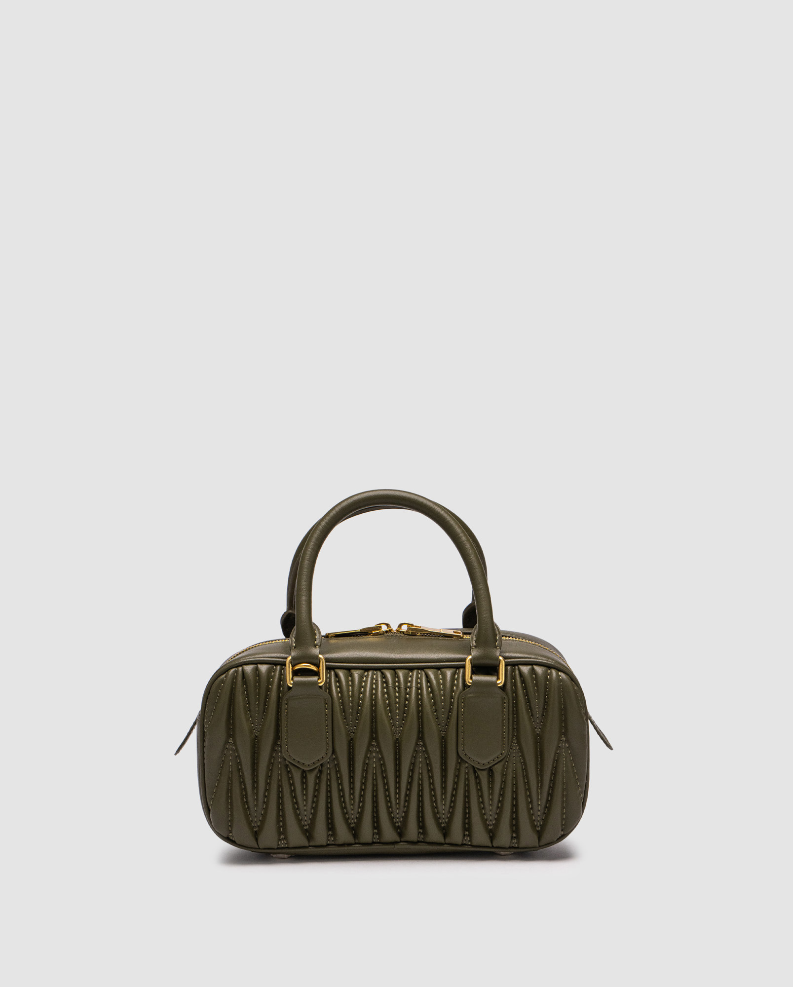 Miu Miu Arcadie Matelassé Nappa Leather Bag Green - 2