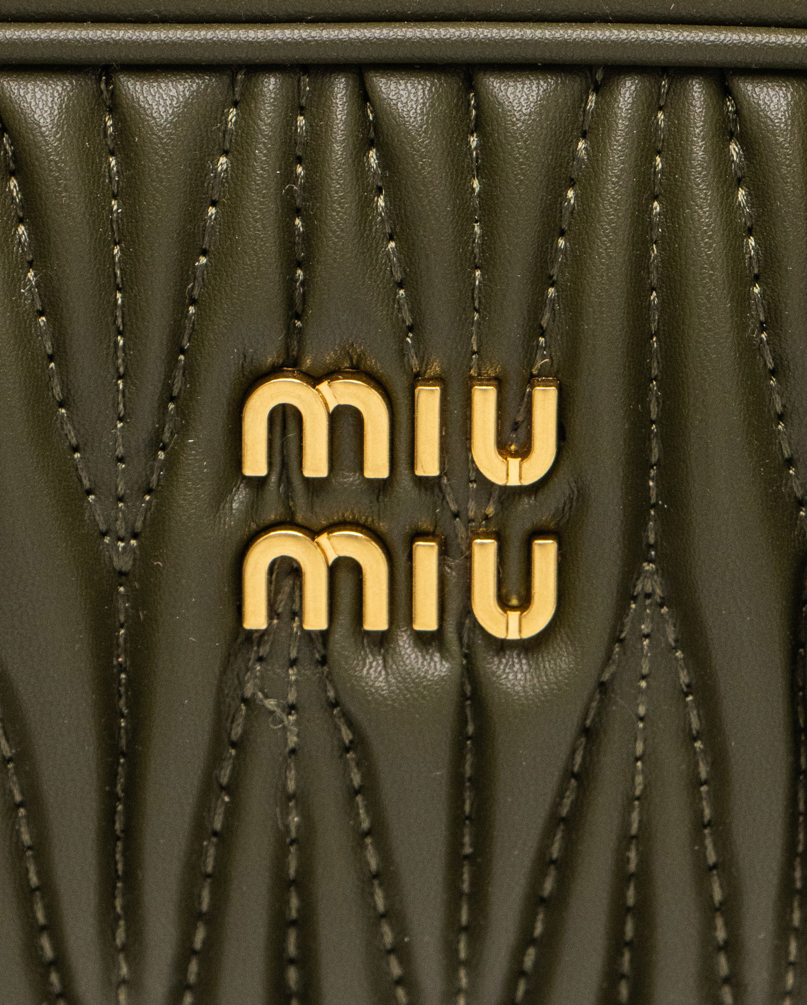 Miu Miu Arcadie Matelassé Nappa Leather Bag Green - 4