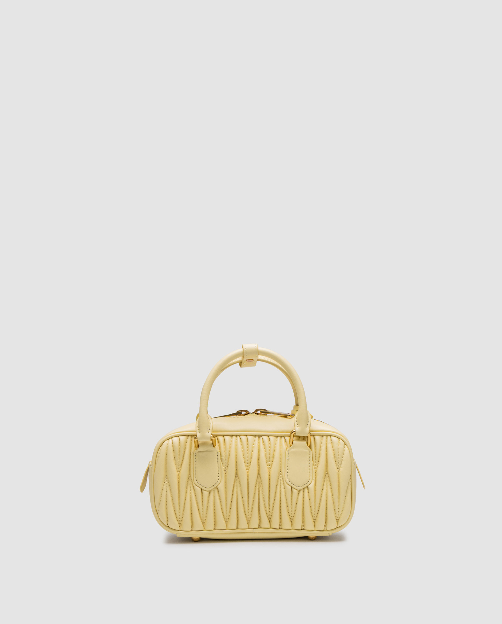 Miu Miu Arcadie Matelassé Nappa Leather Bag Yellow - 2