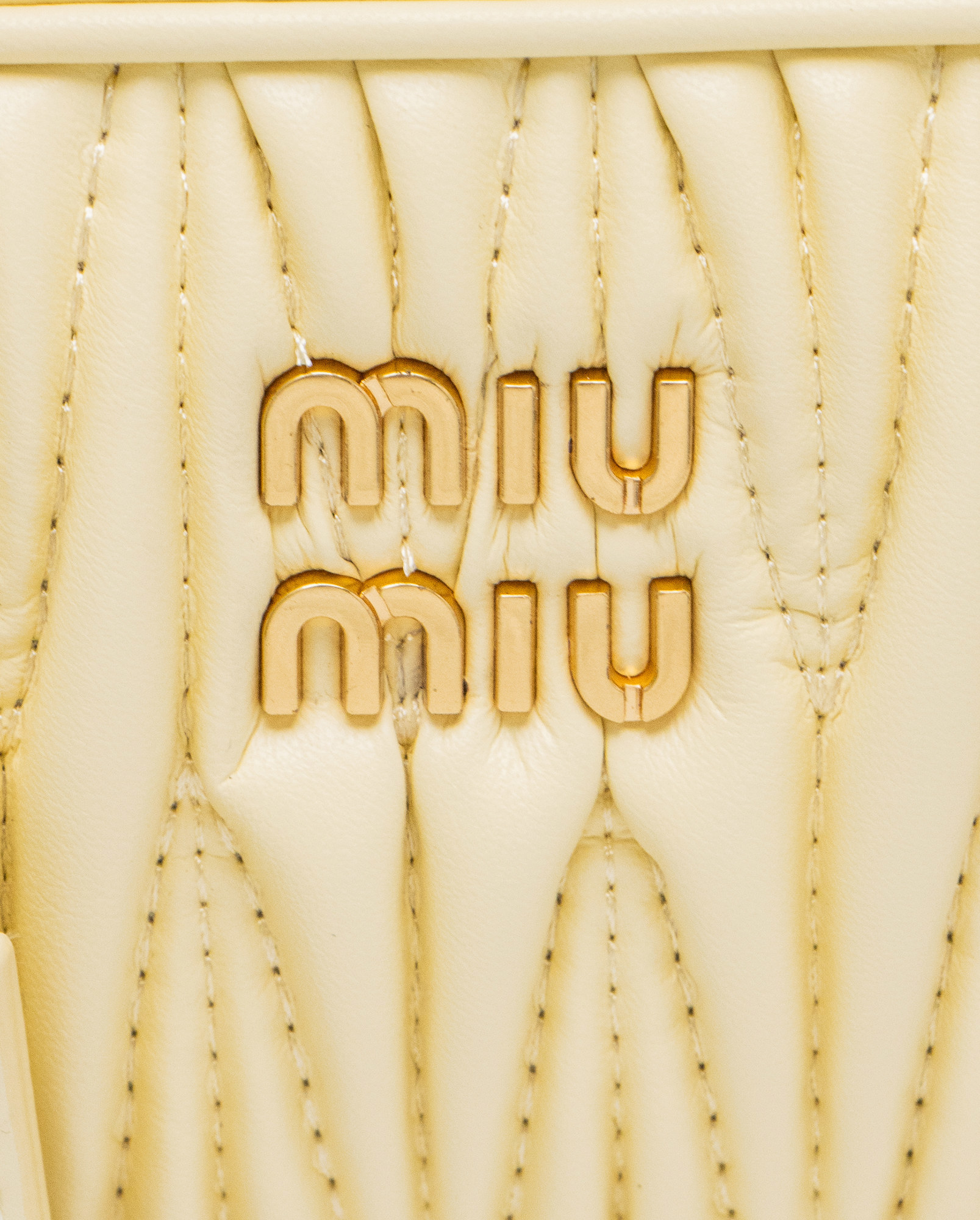 Miu Miu Arcadie Matelassé Nappa Leather Bag Yellow - 4