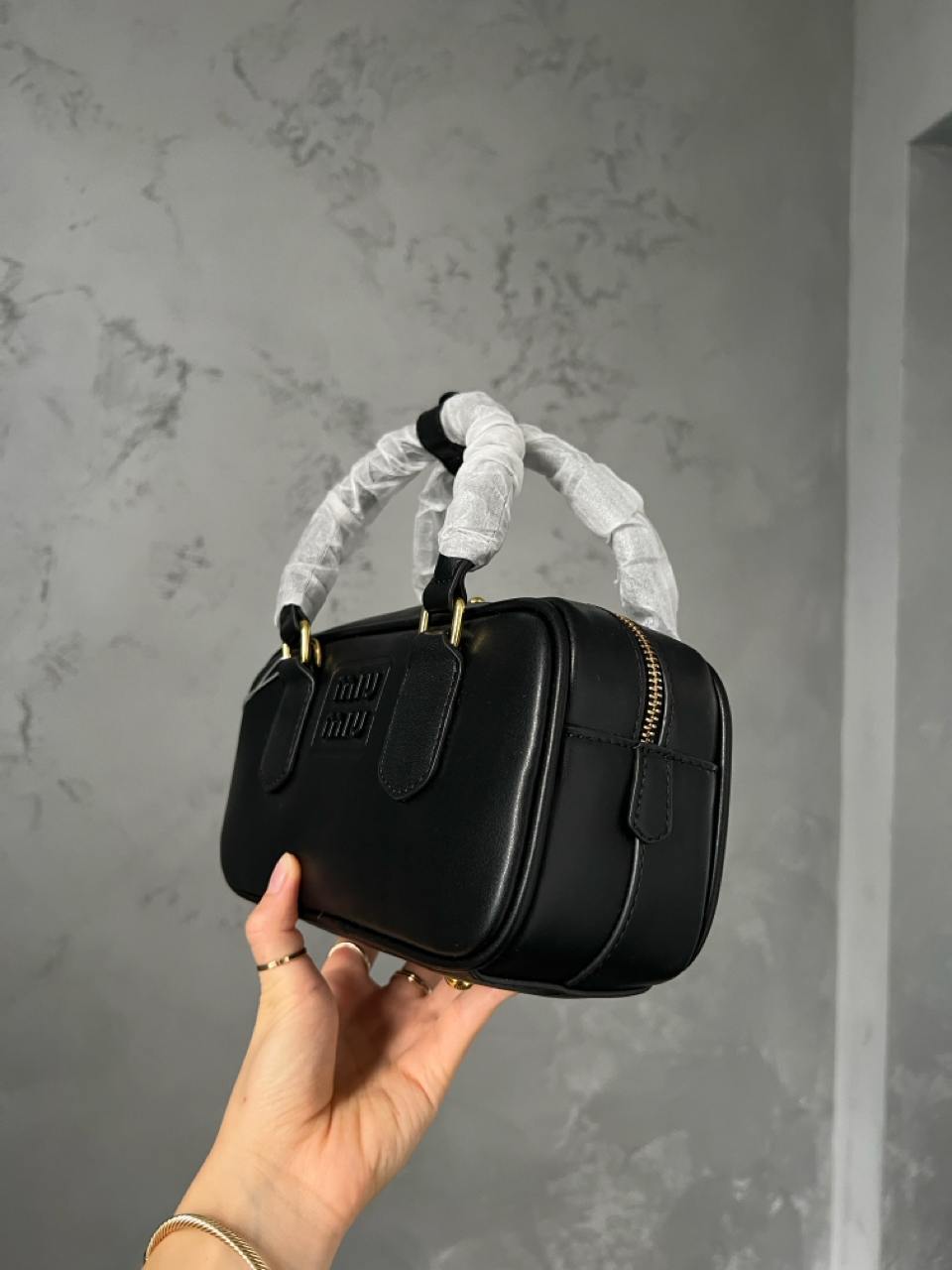 Miu Miu Arcadie Mini Leather Bag Black - 5