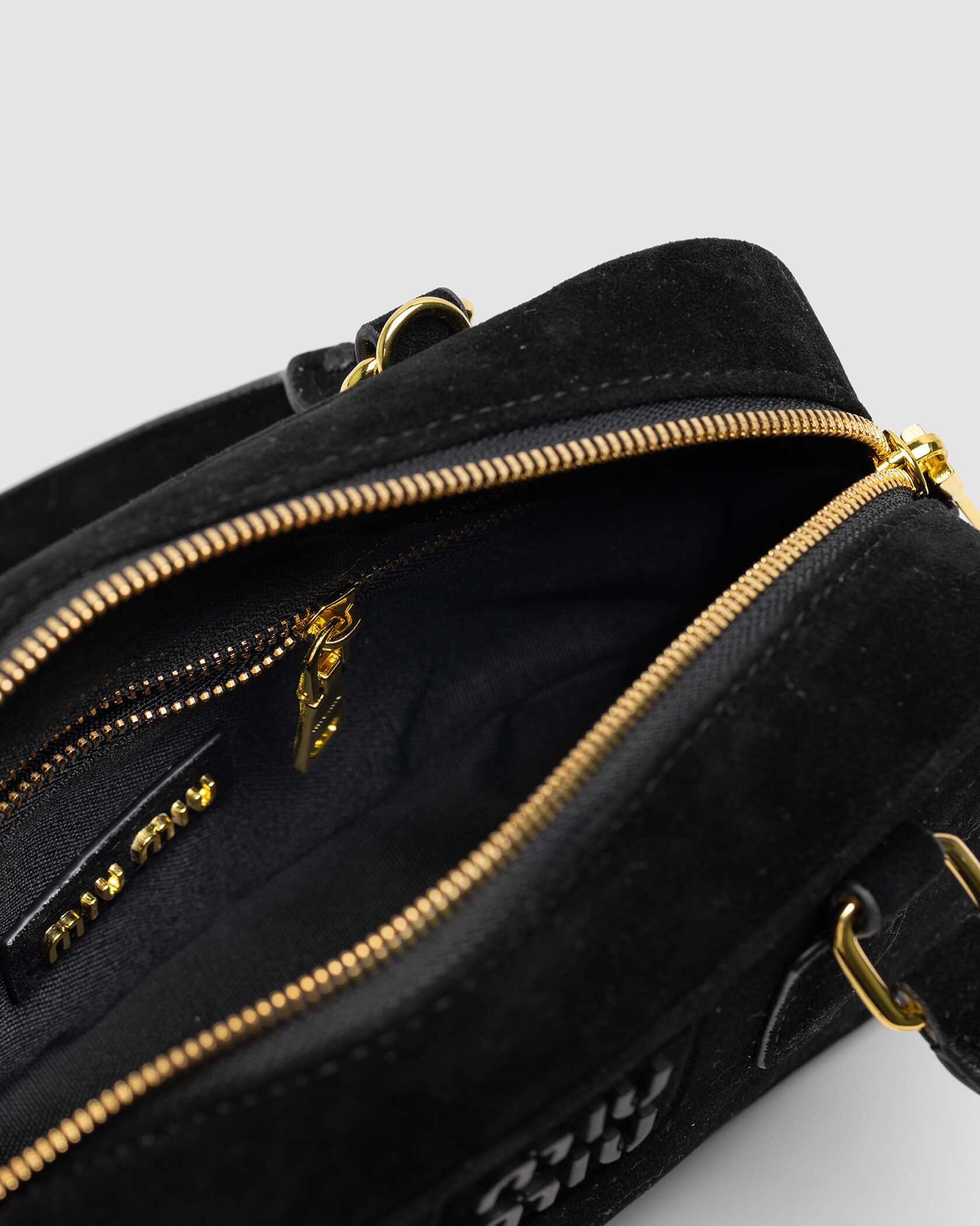 Miu Miu Arcadie Suede Bag Black - 11