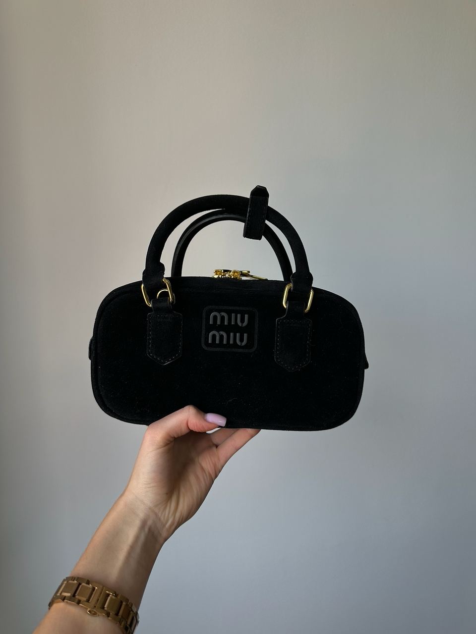 Miu Miu Arcadie Suede Bag Black - 4