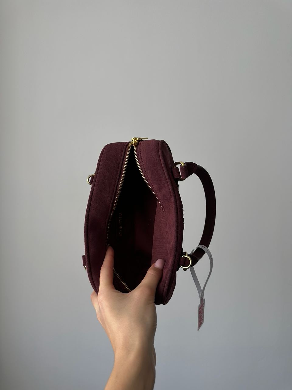Miu Miu Arcadie Suede Bag Burgundy - 11