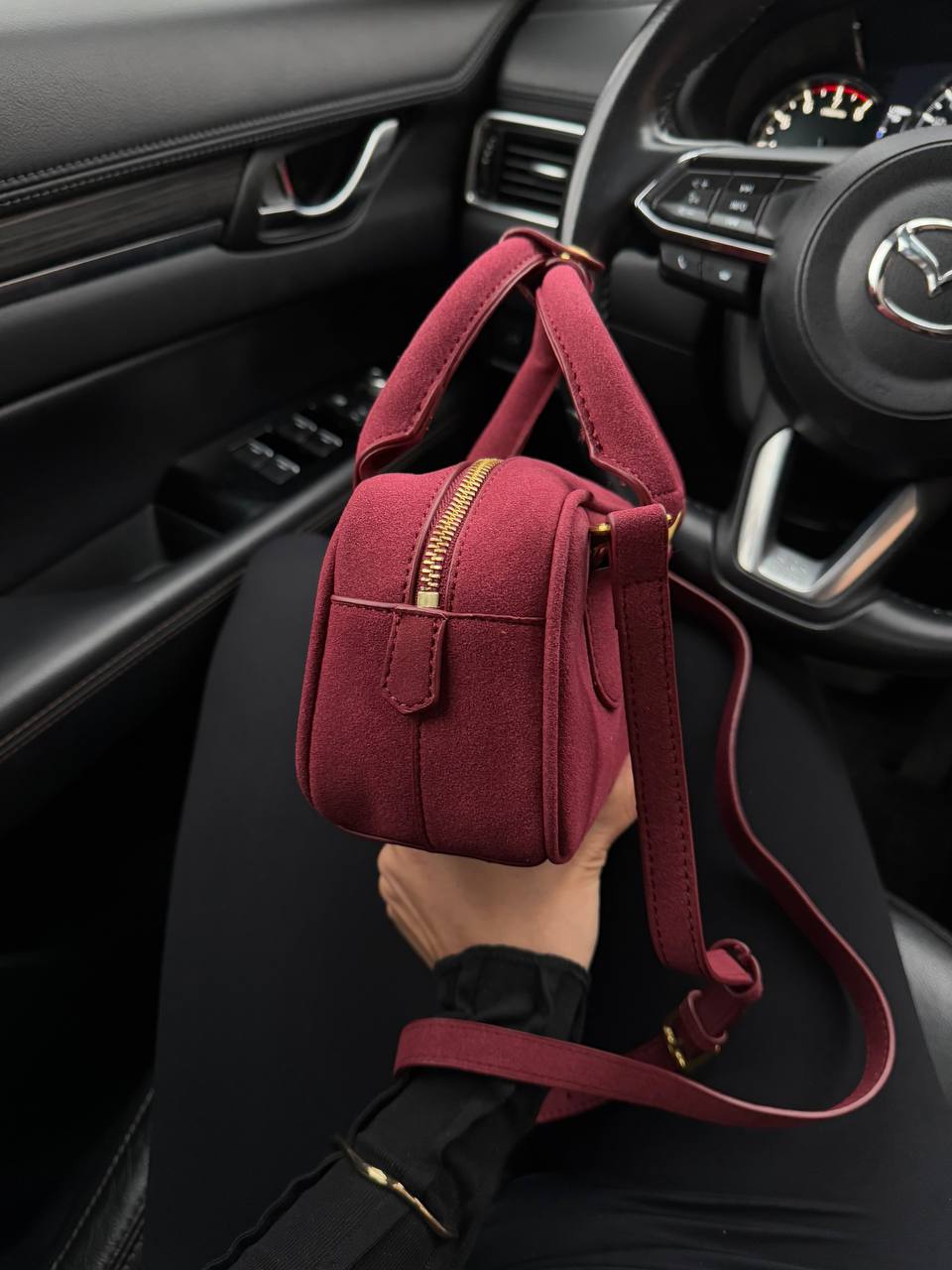 Miu Miu Arcadie Suede Bag Burgundy - 3