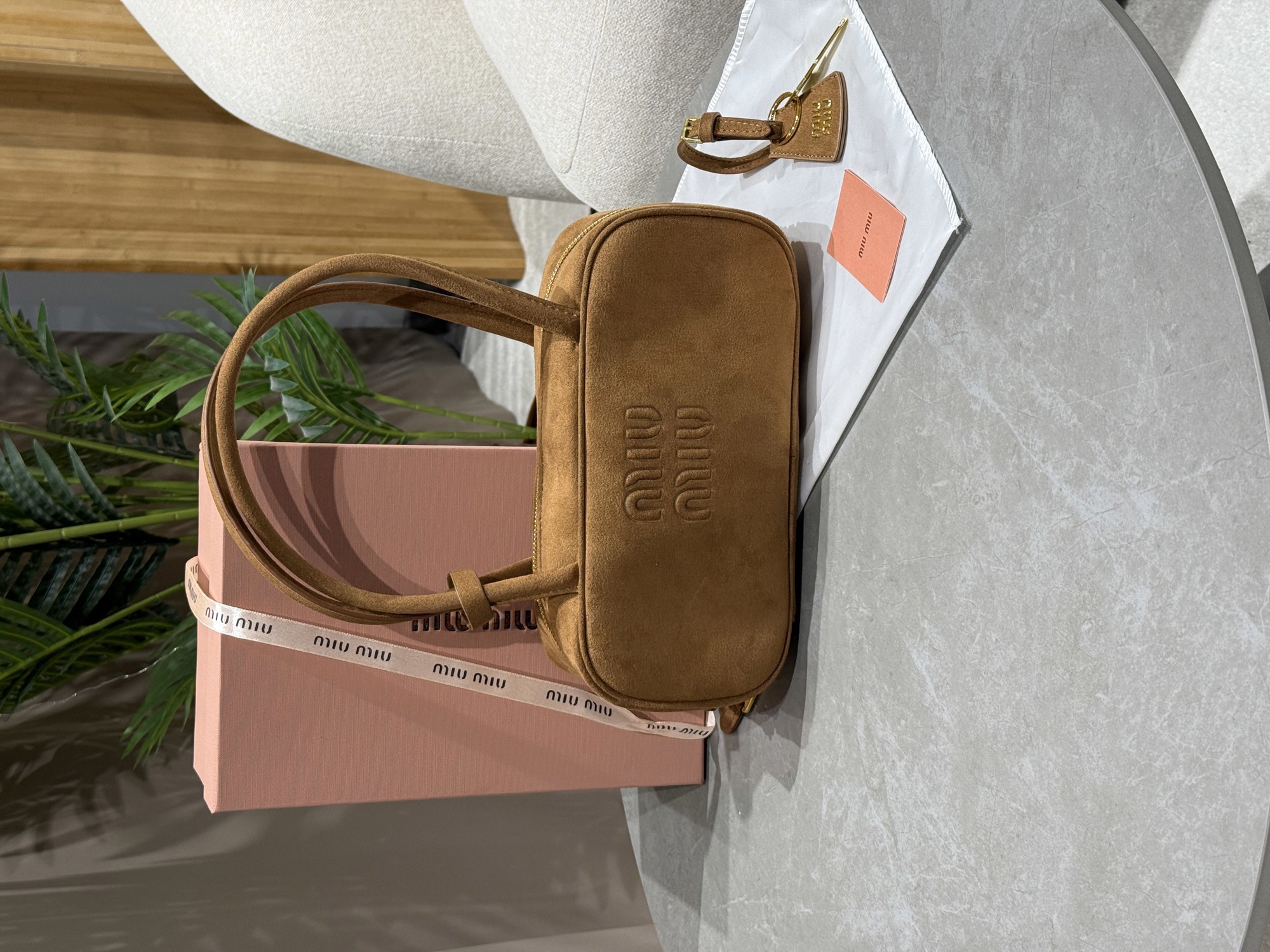 Miu Miu Arcadie Textile Bag Brown - 9