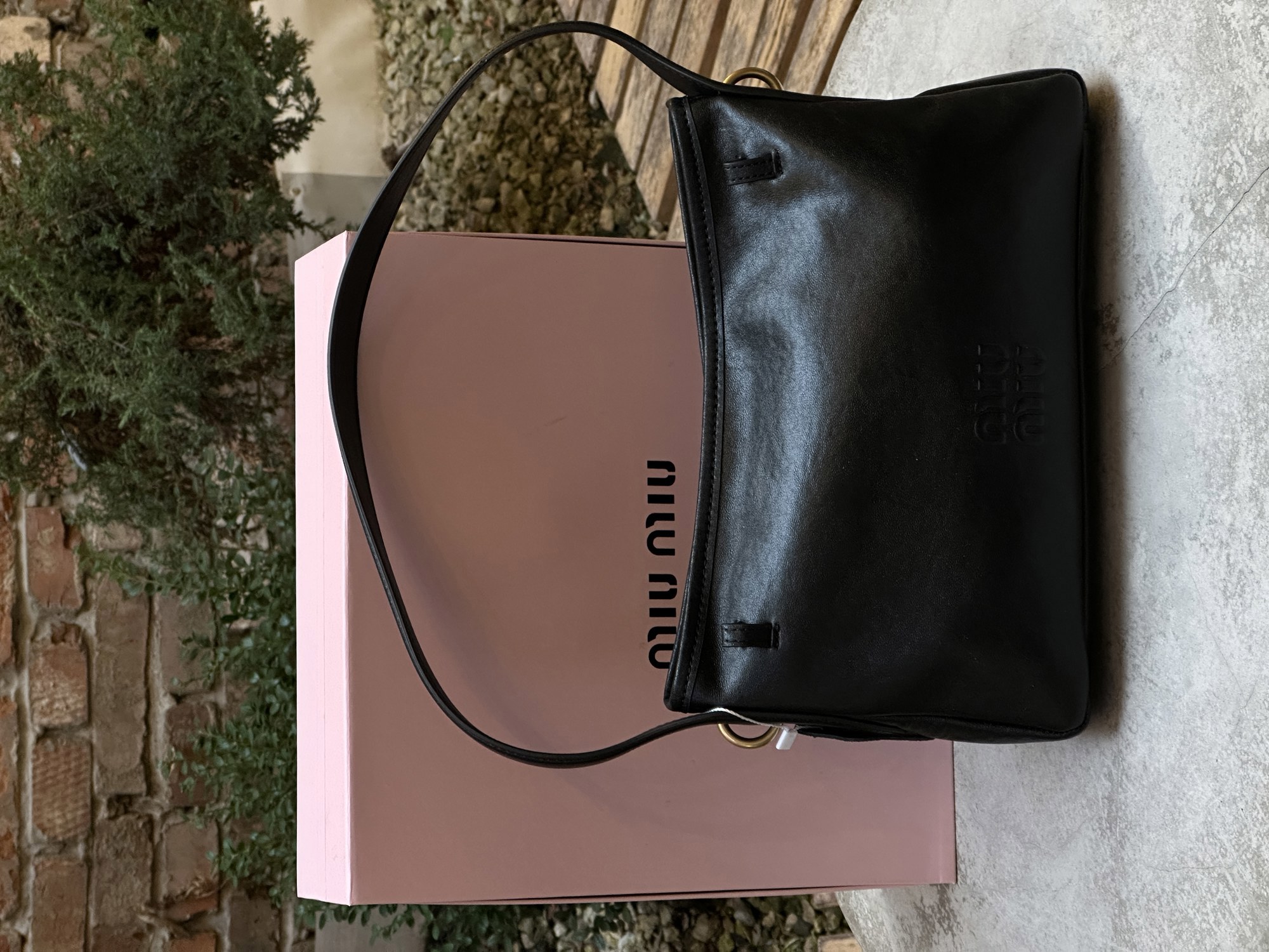 Miu Miu Aventure Nappa Leather Bag Black - 3