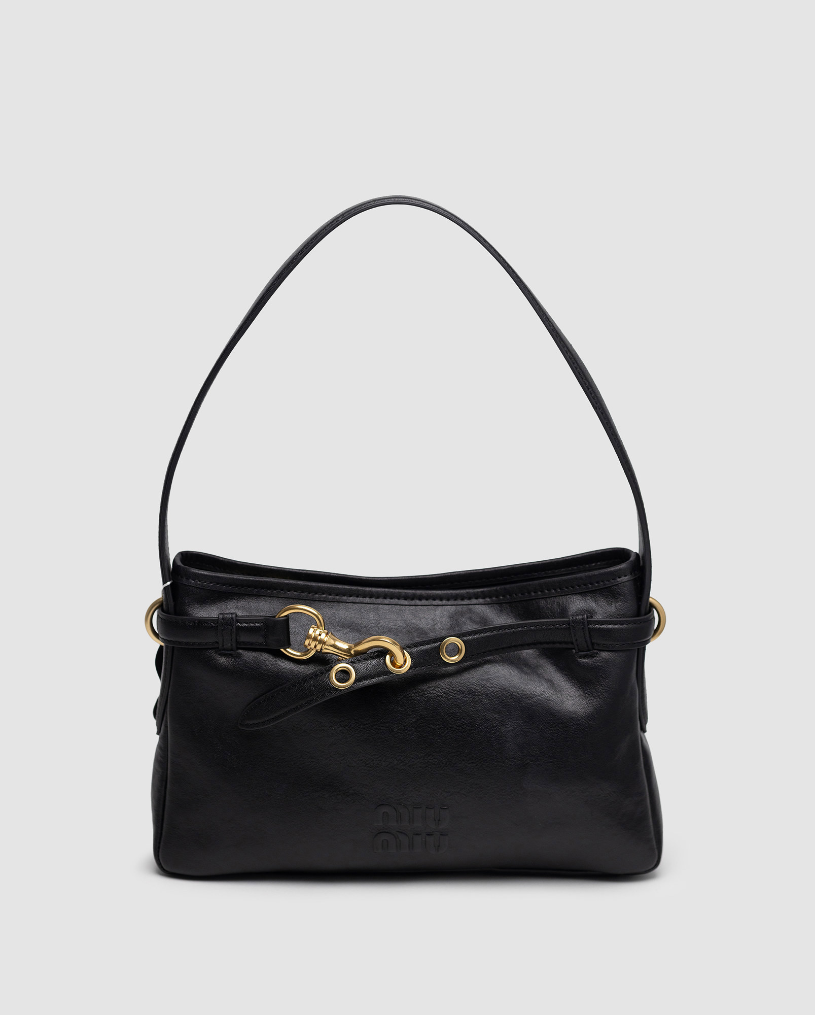 Miu Miu Aventure Nappa Leather Bag Black - 11