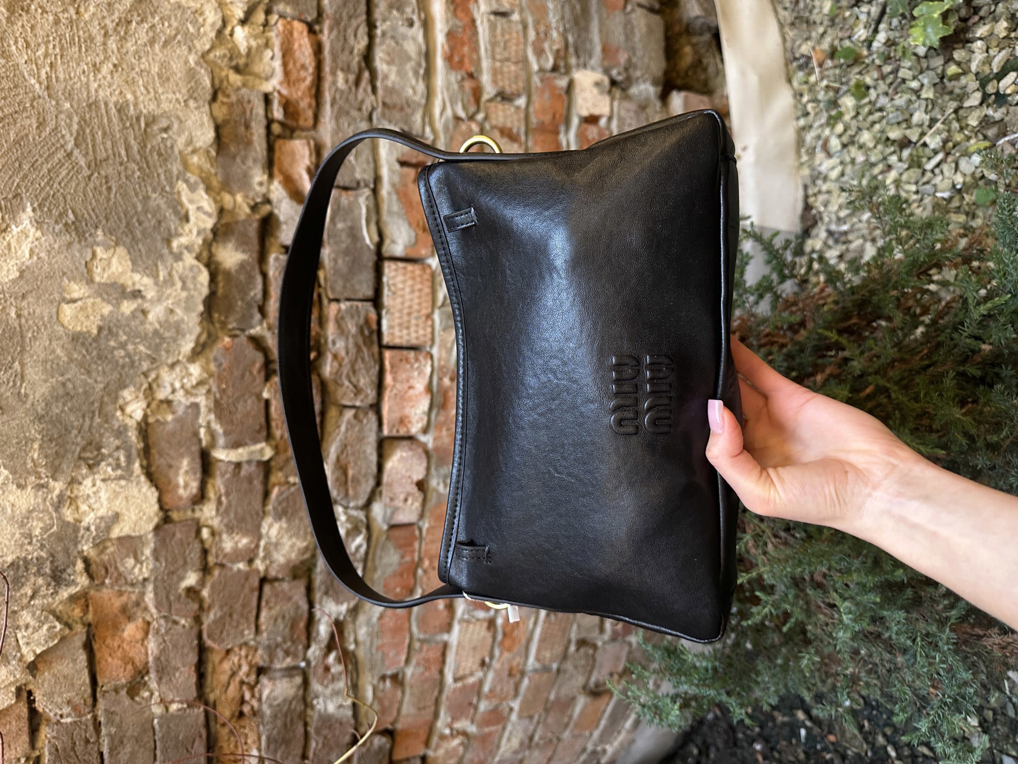 Miu Miu Aventure Nappa Leather Bag Black - 5